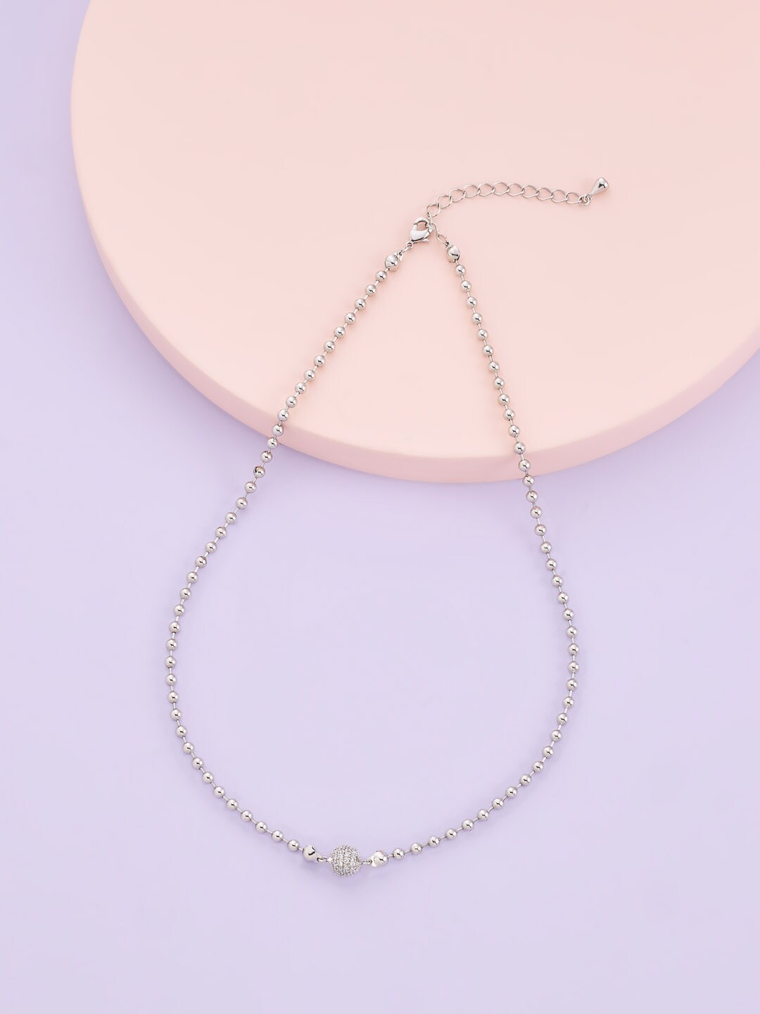 

Kushal's Fashion Jewellery Copper Rhodium-Plated Necklace, Silver