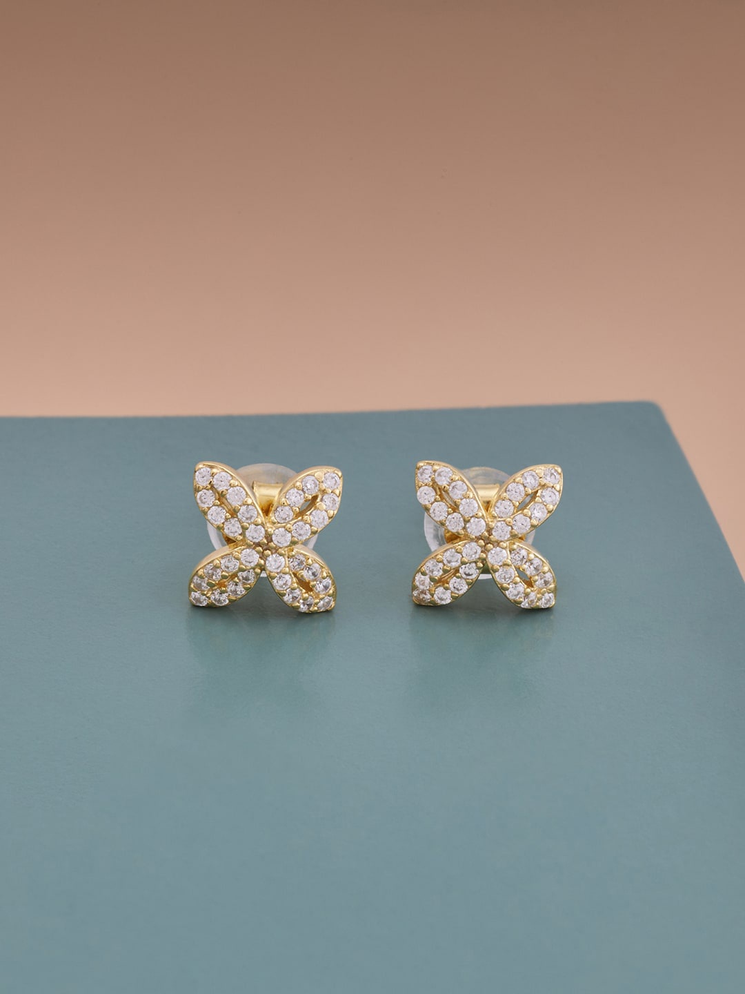 

Kushal's Fashion Jewellery Contemporary Studs Earrings, White