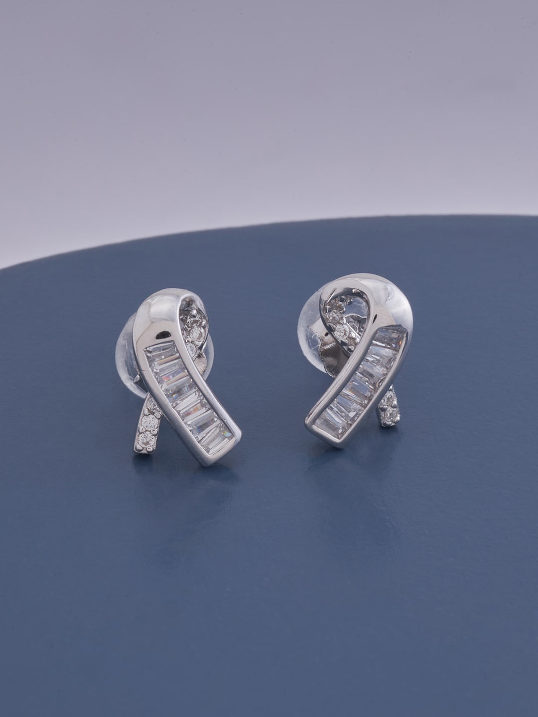 

Kushal's Fashion Jewellery Rhodium Plated Contemporary Studs Earrings, White