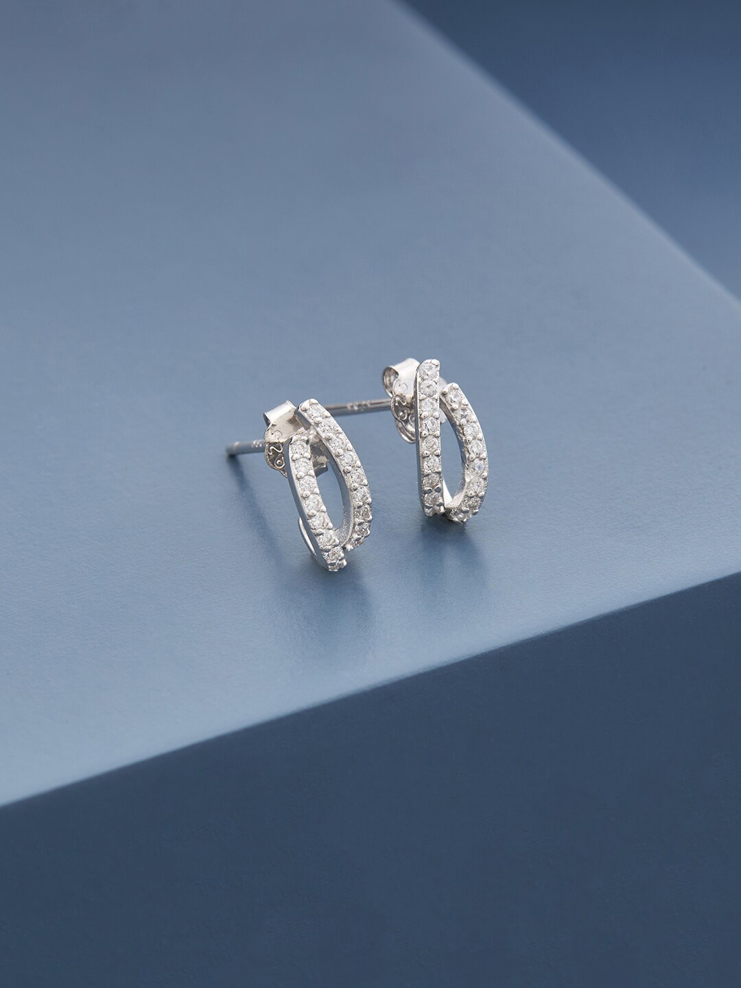 

Kushal's Fashion Jewellery White Contemporary Hoop Earrings