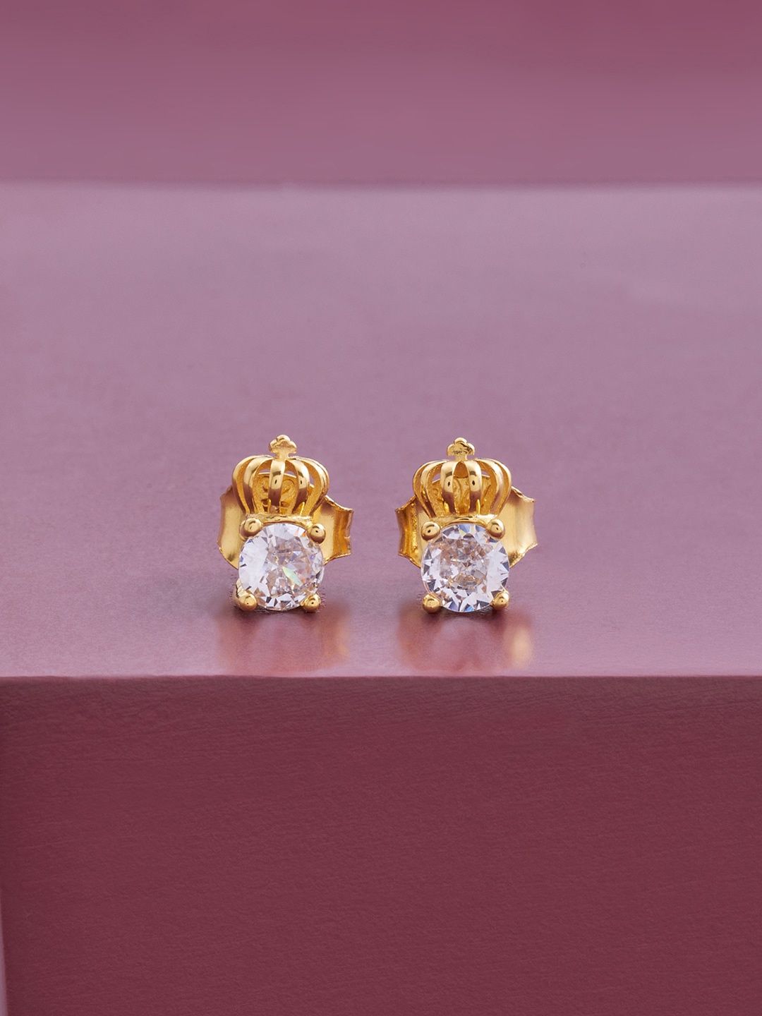 

Kushal's Fashion Jewellery Gold Plated Contemporary Studs Earrings, White