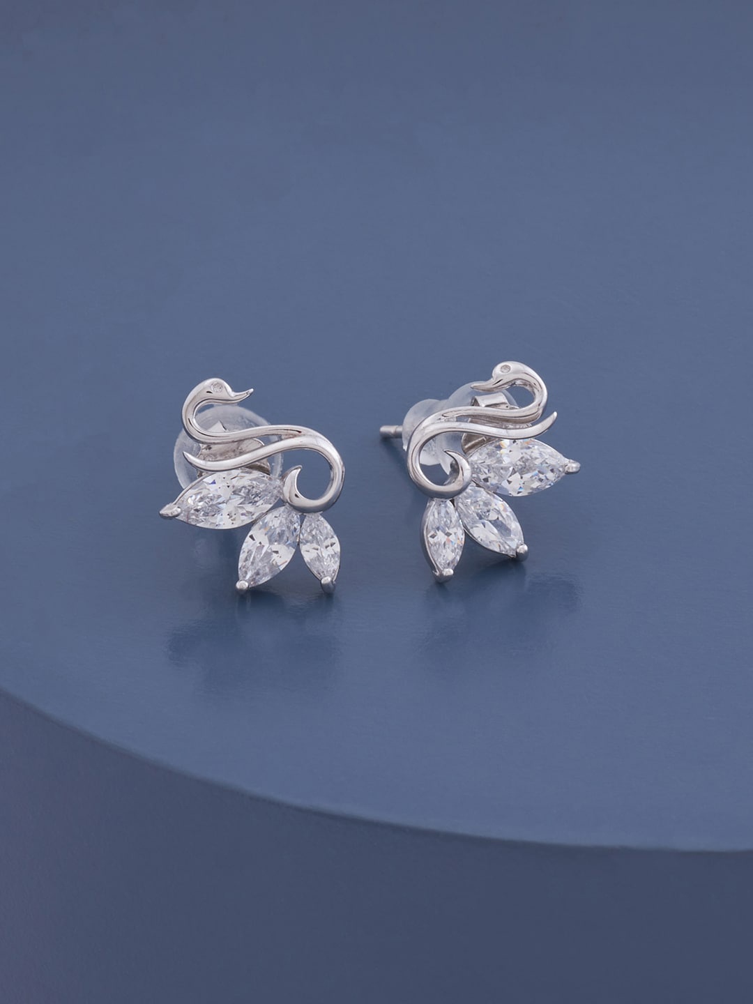 

Kushals Fashion Jewellery Rhodium Plated Contemporary Studs Earrings, White