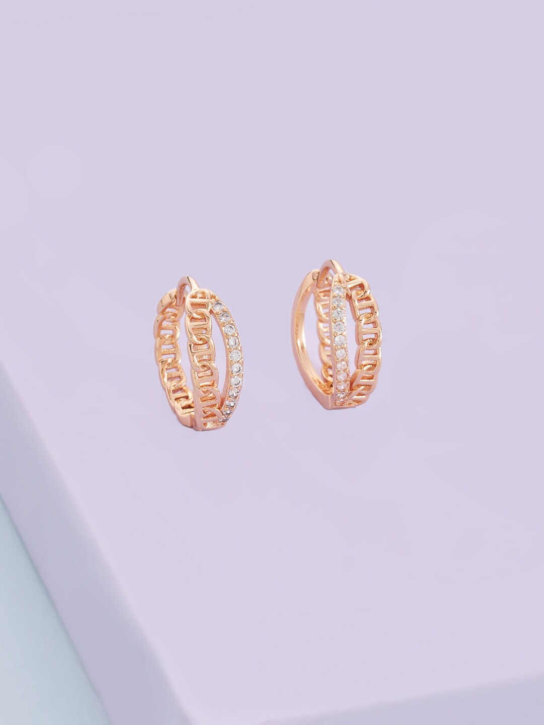 

Kushal's Fashion Jewellery Women Gold Plated Circular Hoop Earrings, White