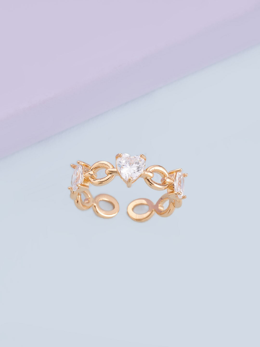 

Kushal's Fashion Jewellery Women Gold-Plated CZ Studded Ring
