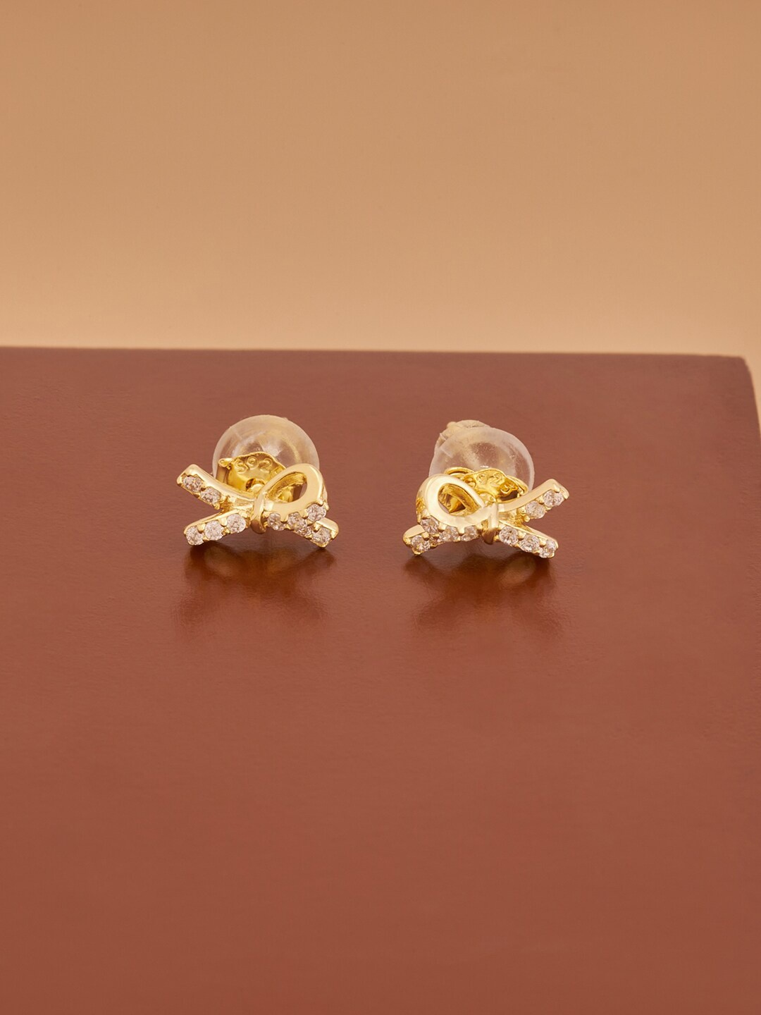 

Kushal's Fashion Jewellery Women Gold Plated 92.5 Pure Silver Contemporary Studs Earrings, White