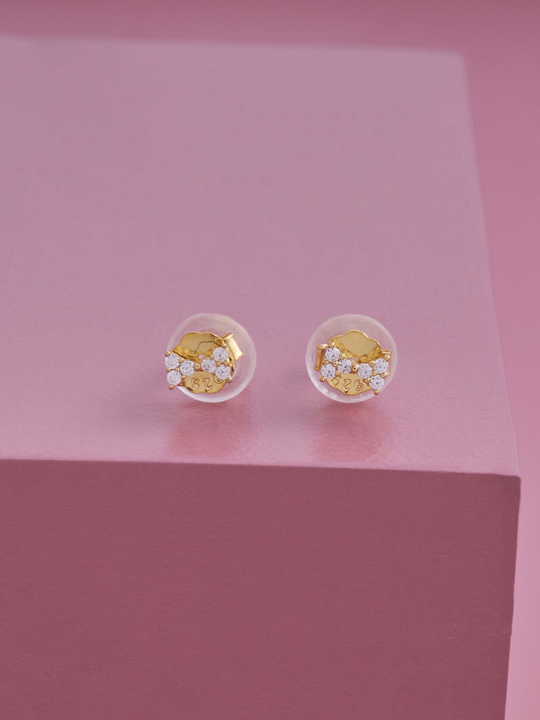 

Kushal's Fashion Jewellery Gold Plated Contemporary Studs Earrings, White