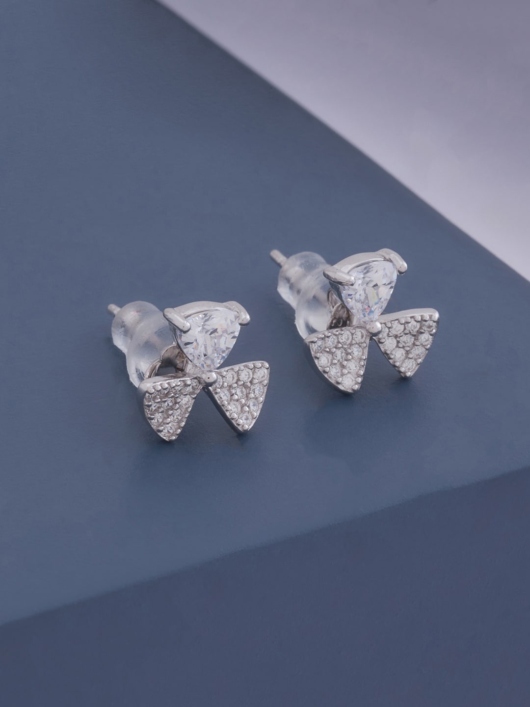 

Kushal's Fashion Jewellery Rhodium Plated Contemporary Studs Earrings, White