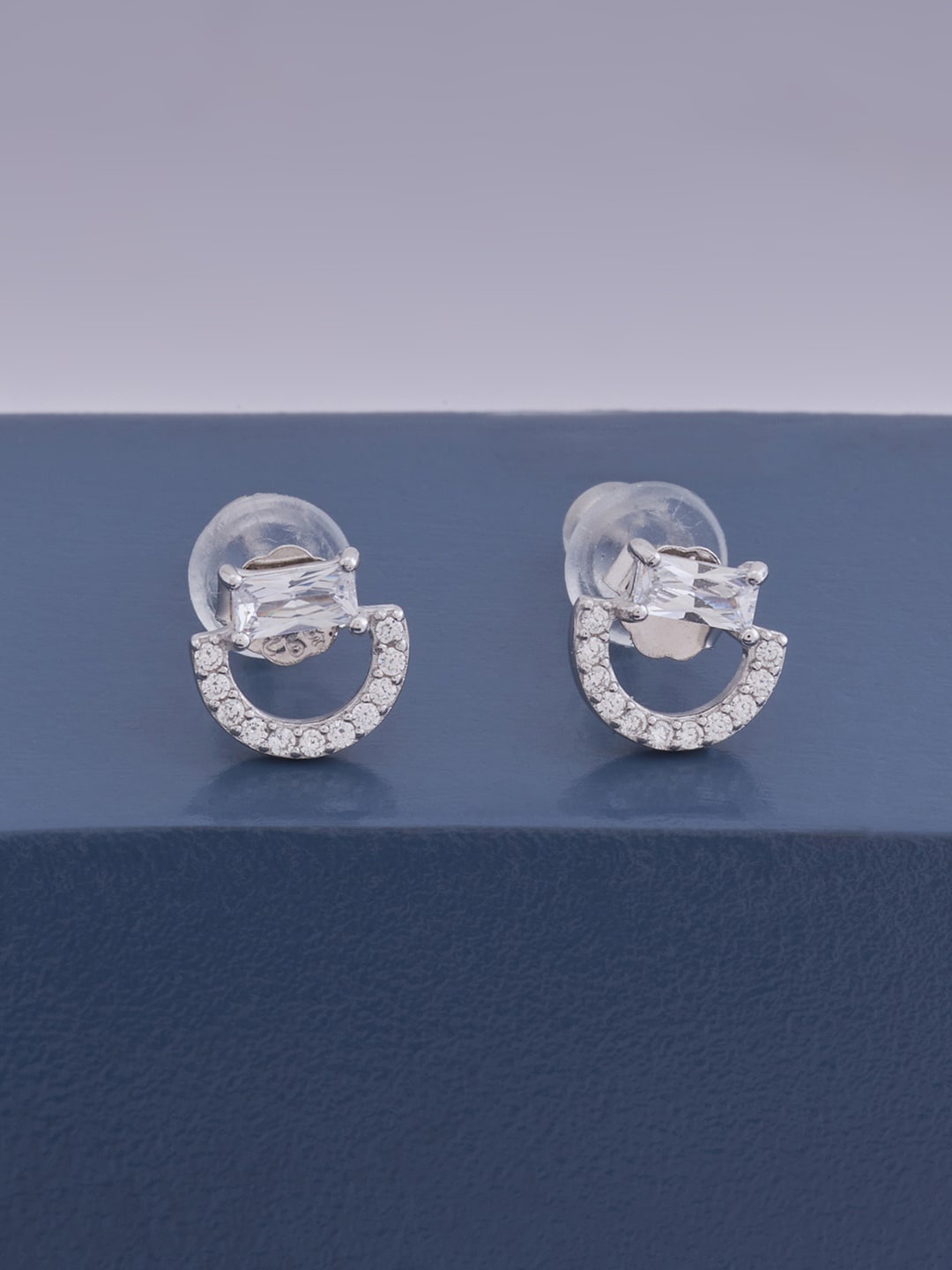 

Kushal's Fashion Jewellery Contemporary Studs Earrings, White