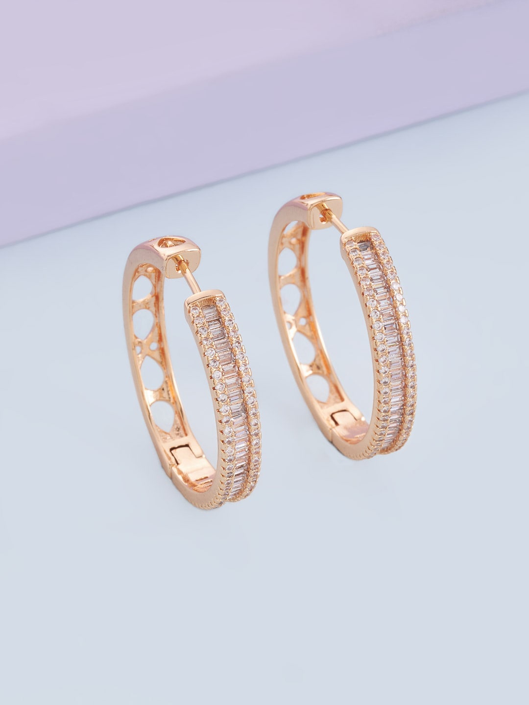

Kushal's Fashion Jewellery Circular Hoop Earrings, White