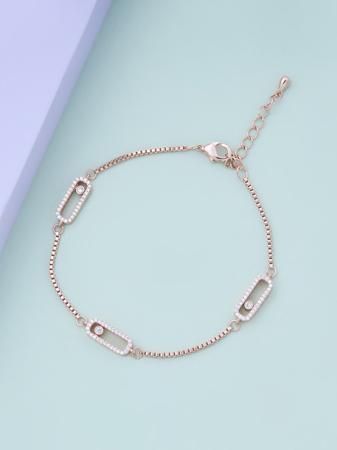 

Kushal's Fashion Jewellery Women Cubic Zirconia Rose Gold-Plated Charm Bracelet