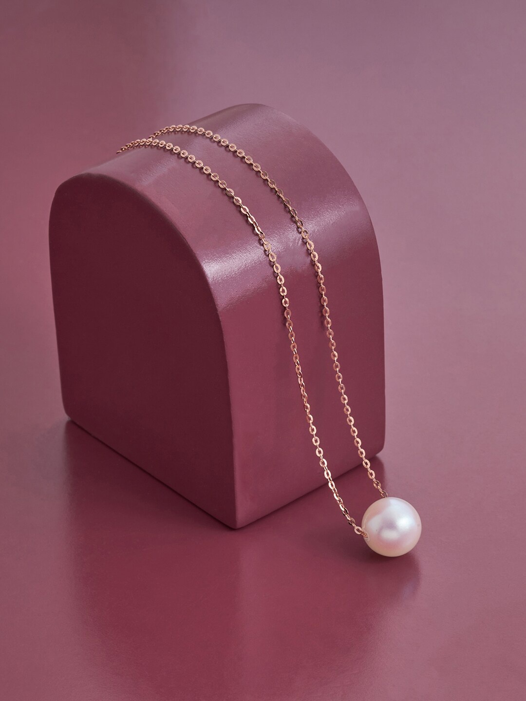 

Kushal's Fashion Jewellery Silver Rose Gold-Plated Pearl Chain