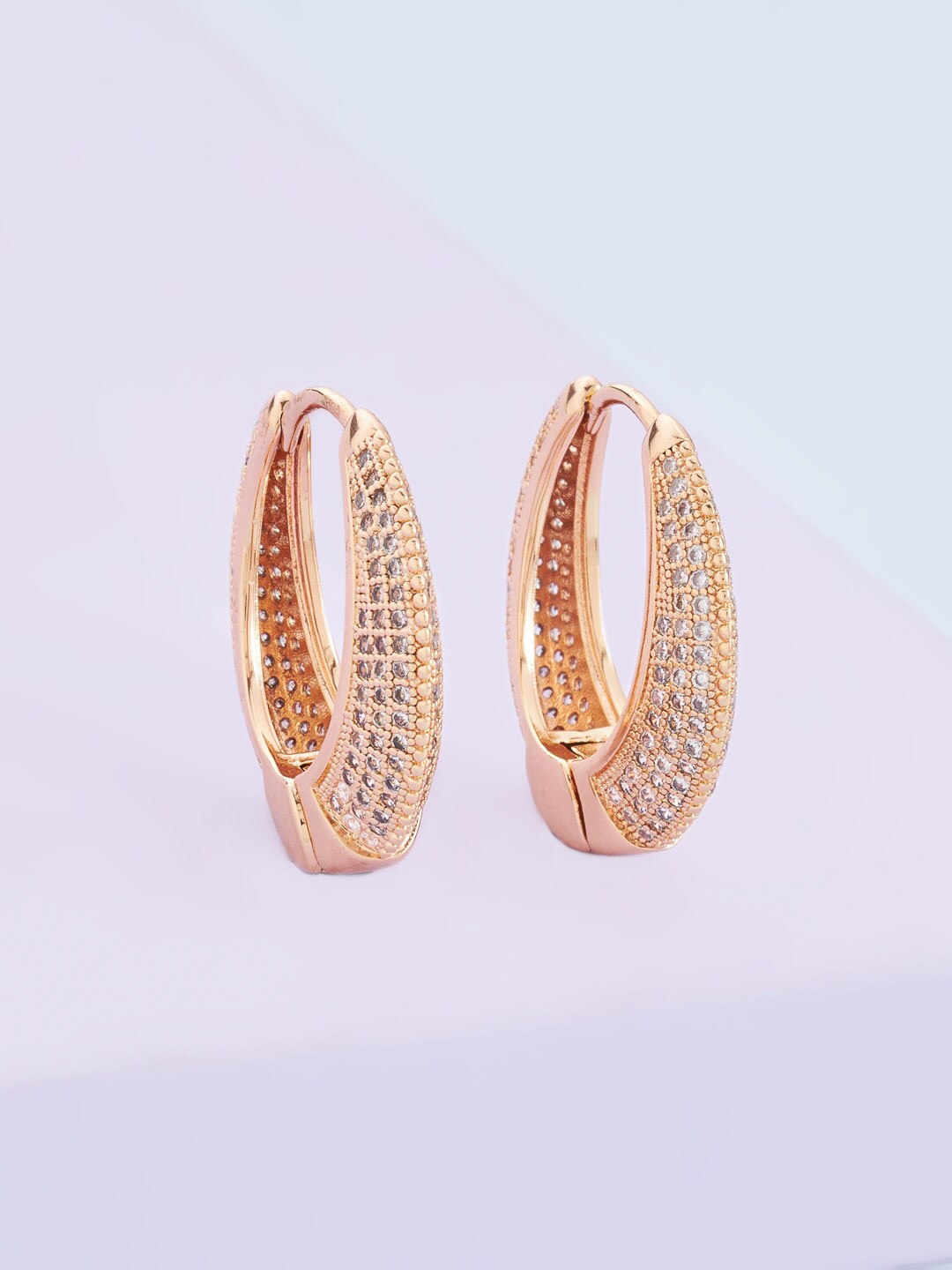 

Kushal's Fashion Jewellery Gold-Plated Circular Hoop Earrings, White