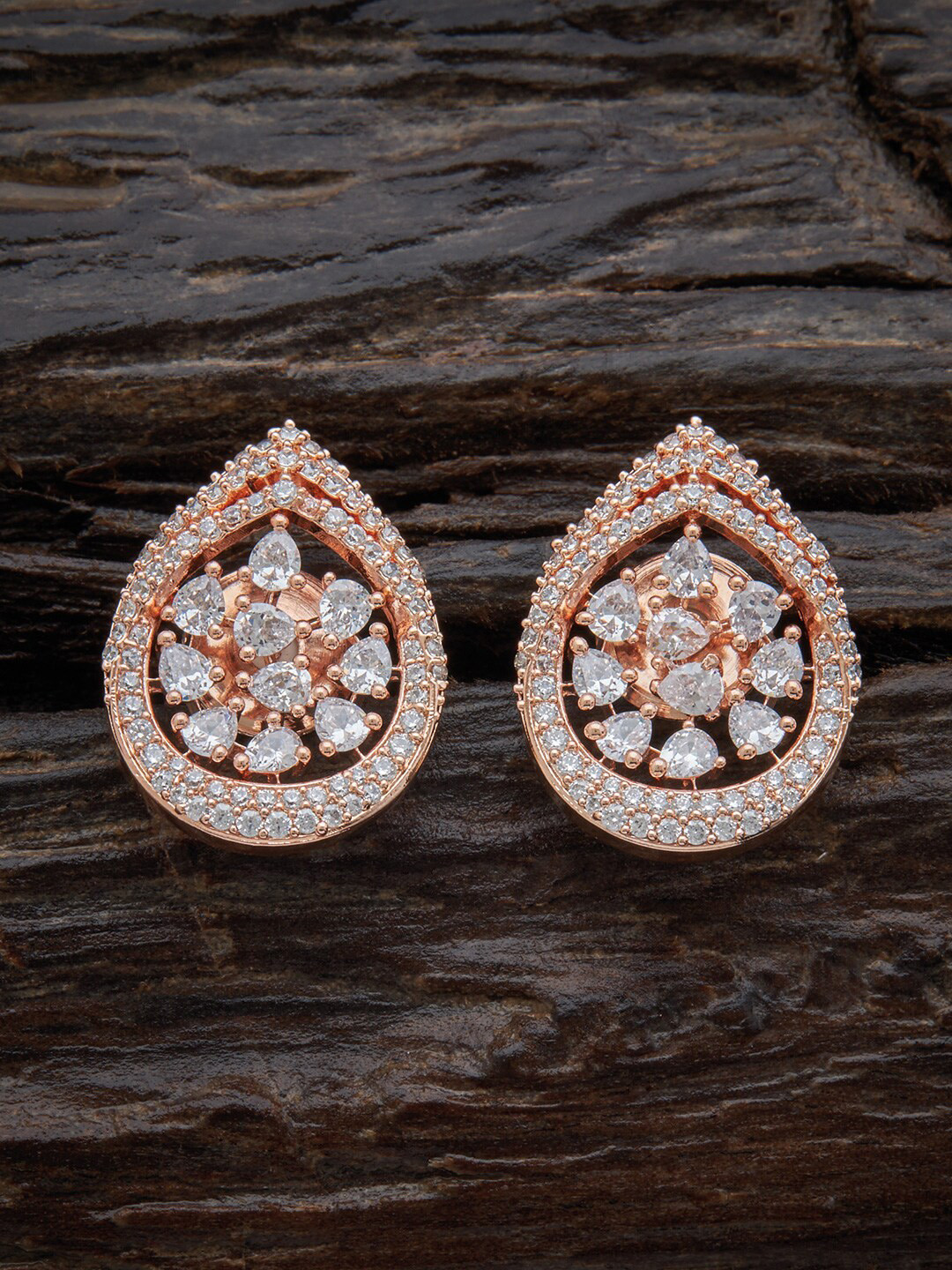 

Kushal's Fashion Jewellery Rose Gold -Plated Studs Earrings