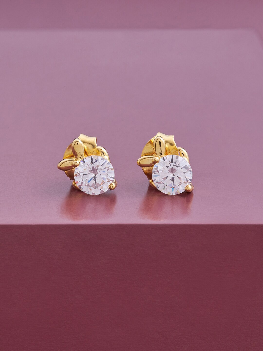 

Kushal's Fashion Jewellery Gold-Plated Floral Studs Earrings