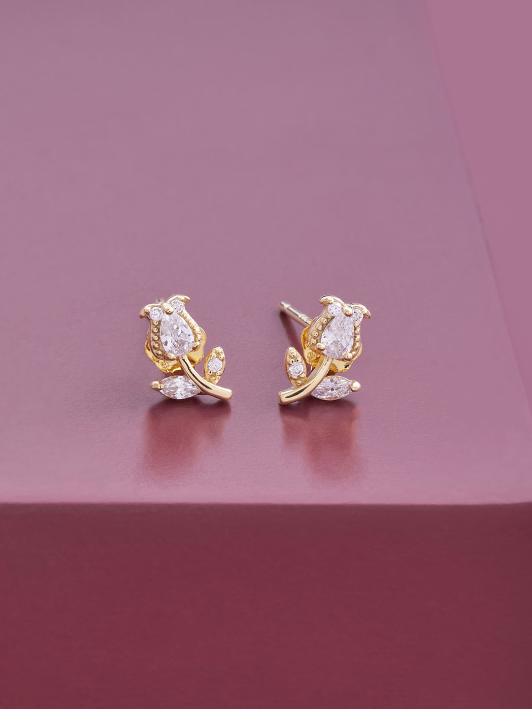 

Kushal's Fashion Jewellery Contemporary Studs Earrings, White