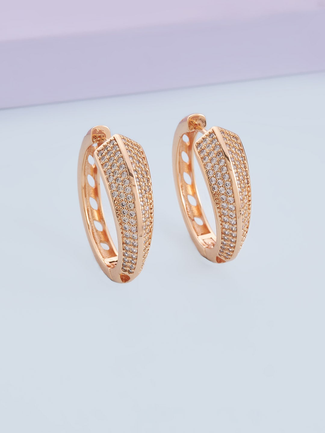 

Kushal's Fashion Jewellery Circular Hoop Earrings, White