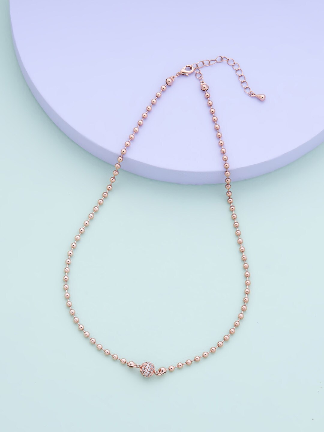 

Kushal's Fashion Jewellery Rose Gold & White Copper Rose Gold-Plated Necklace
