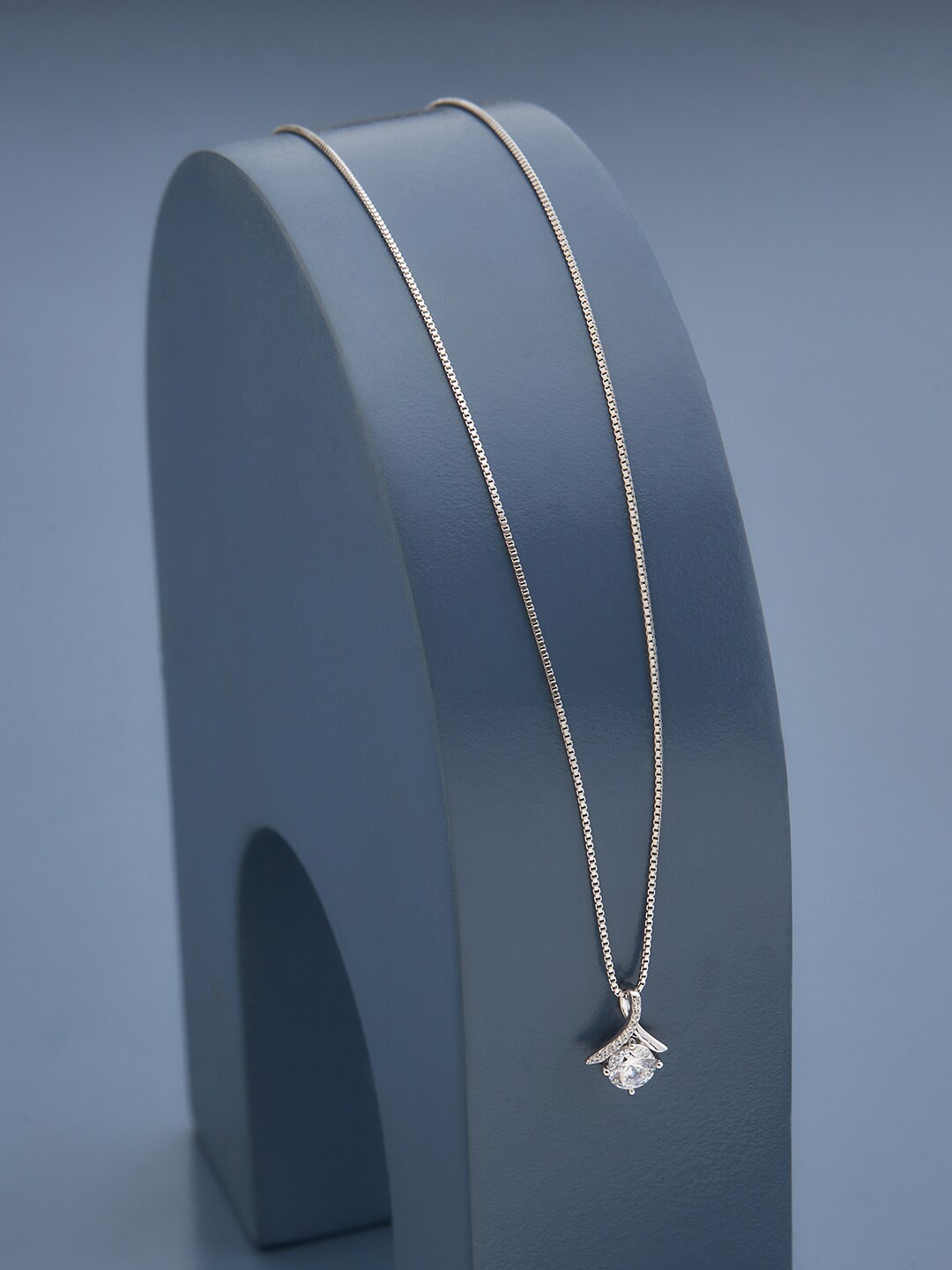 

Kushal's Fashion Jewellery Silver-Toned & White Silver Rhodium-Plated Necklace