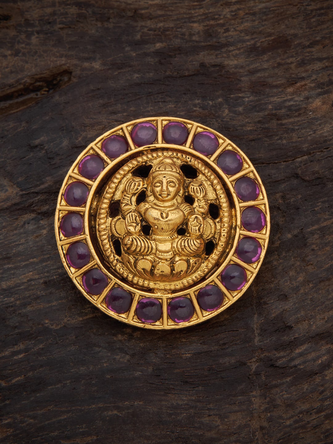 

Kushal's Fashion Jewellery Rhodium-Plated Spinal Stones Studded Pendant, Maroon