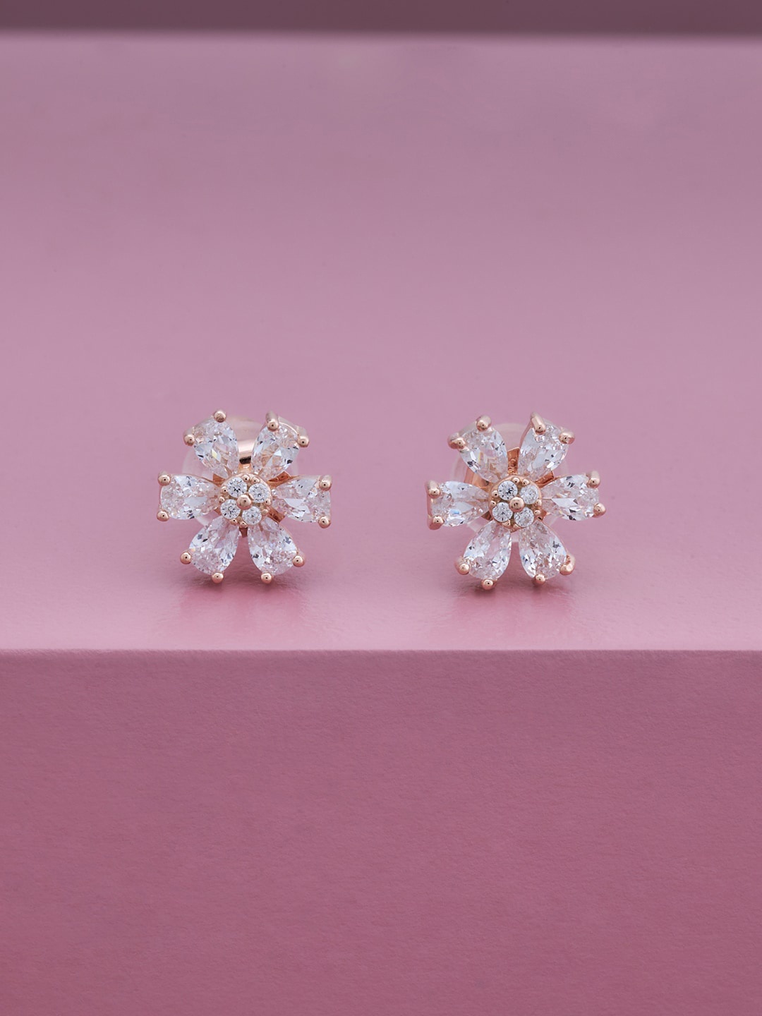 

Kushal's Fashion Jewellery White Contemporary Studs Earrings