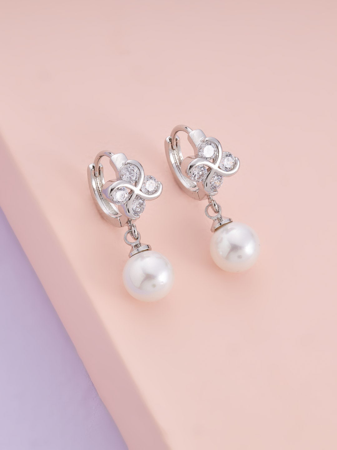 

Kushal's Fashion Jewellery Spherical Drop Earrings, White