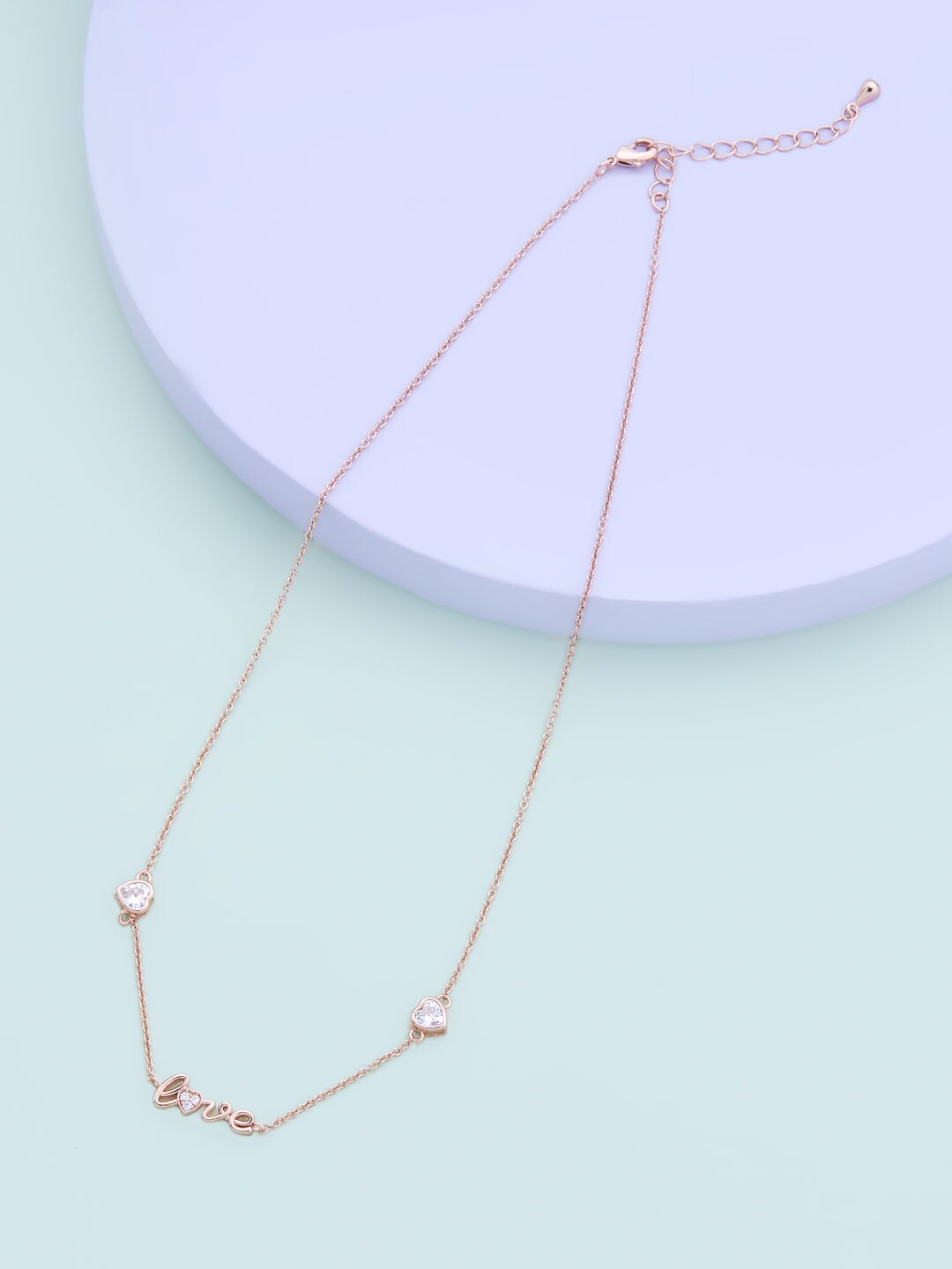 

Kushal's Fashion Jewellery Rose Gold & White Copper Rose Gold-Plated Necklace