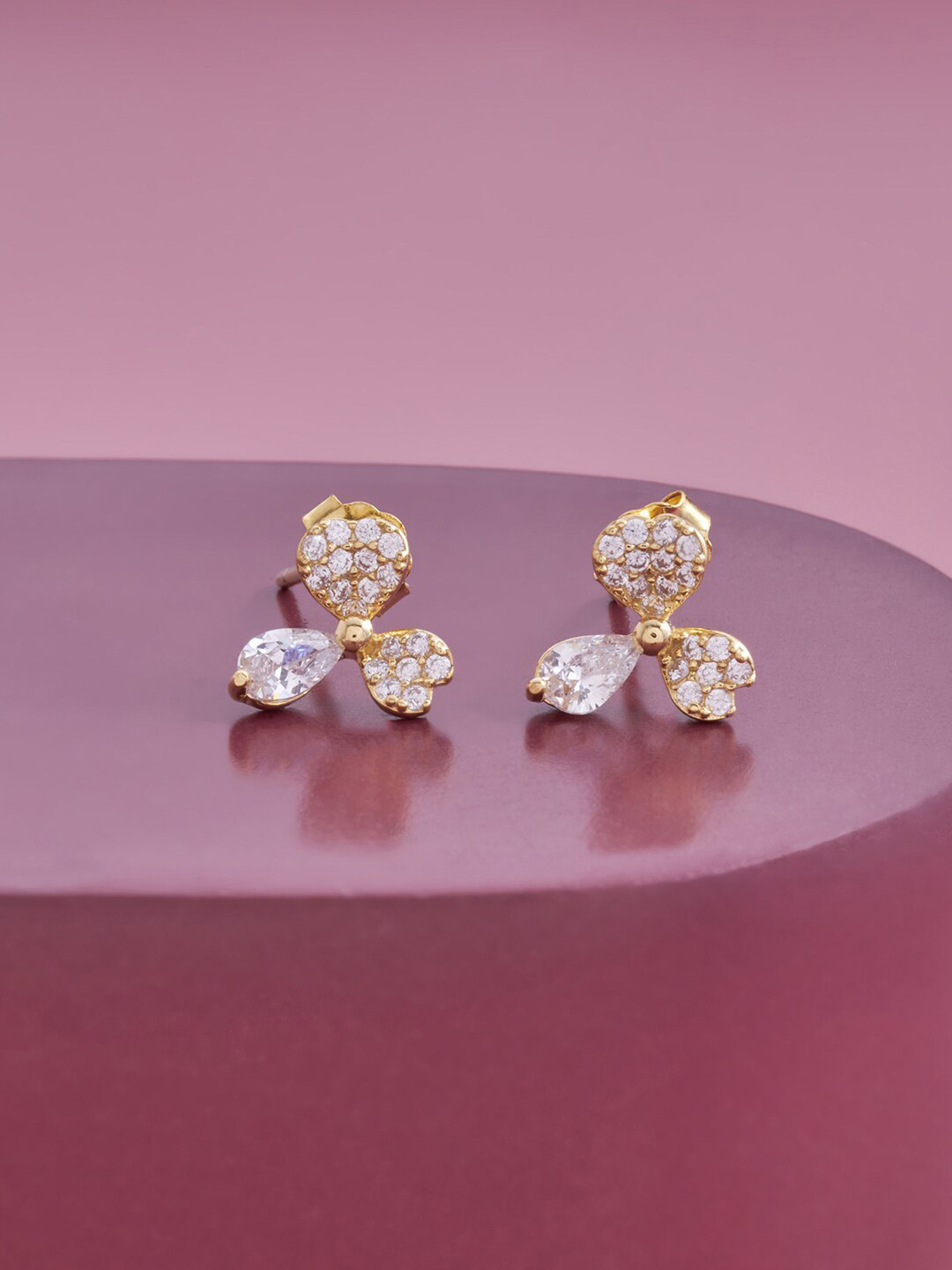 

Kushal's Fashion Jewellery Gold Plated Contemporary Studs Earrings, White