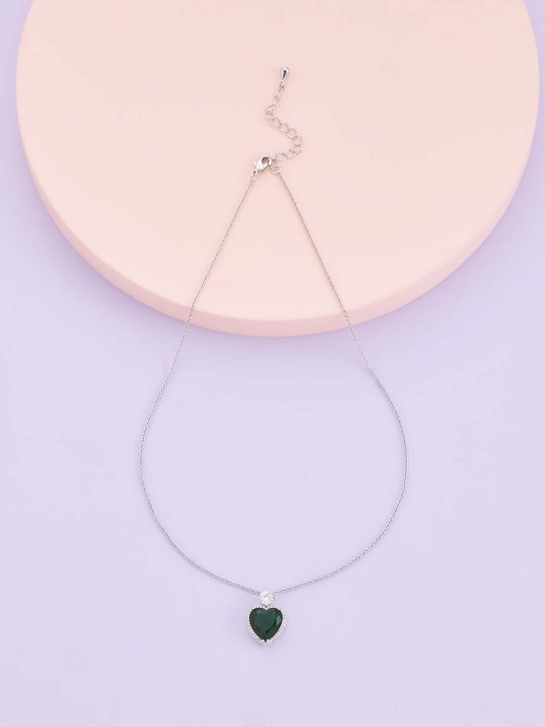

Kushal's Fashion Jewellery Silver-Toned & Green Copper Rhodium-Plated Chain