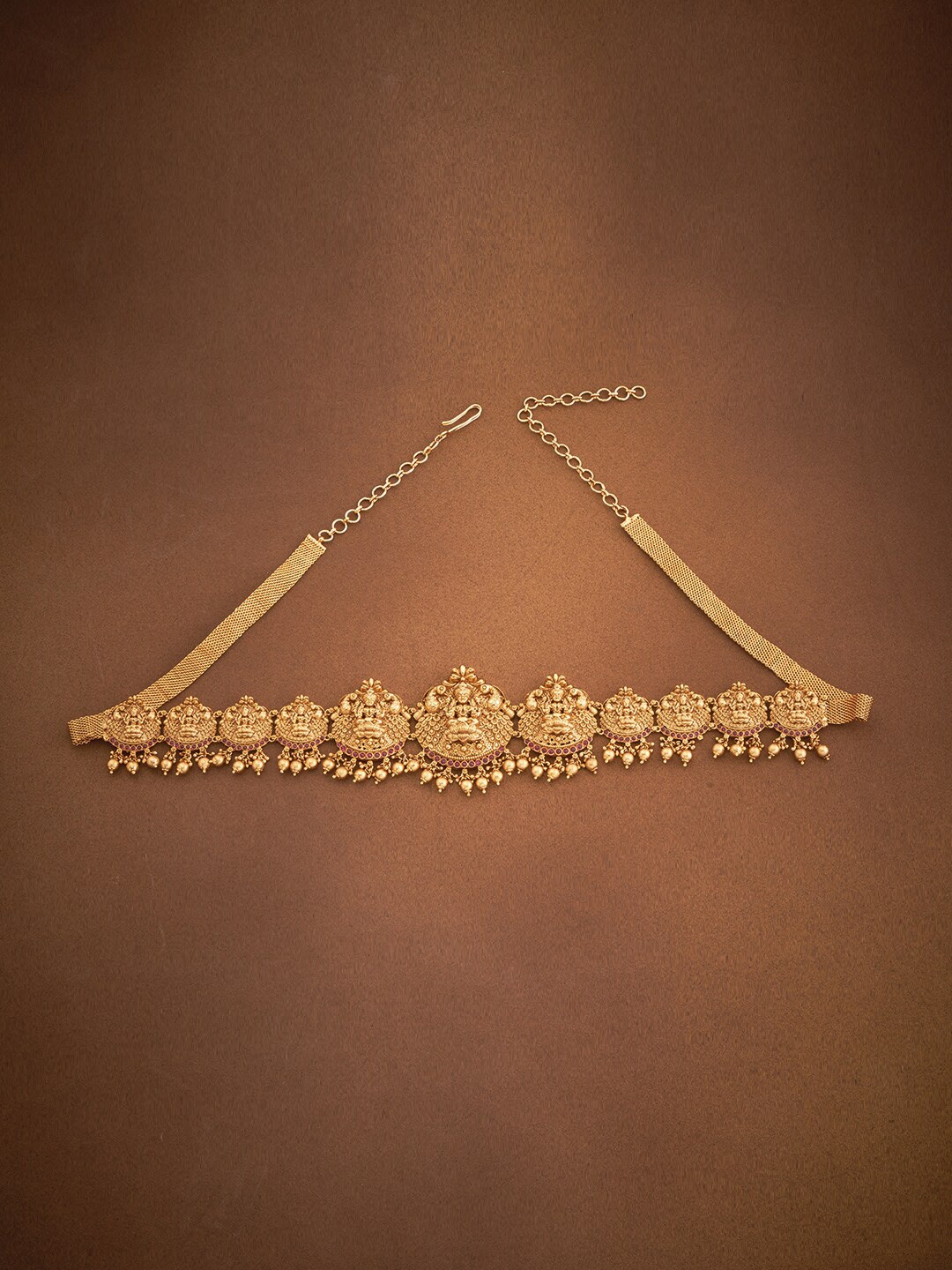

Kushal's Fashion Jewellery Gold-Toned CZ Studded Matha Patti, Green