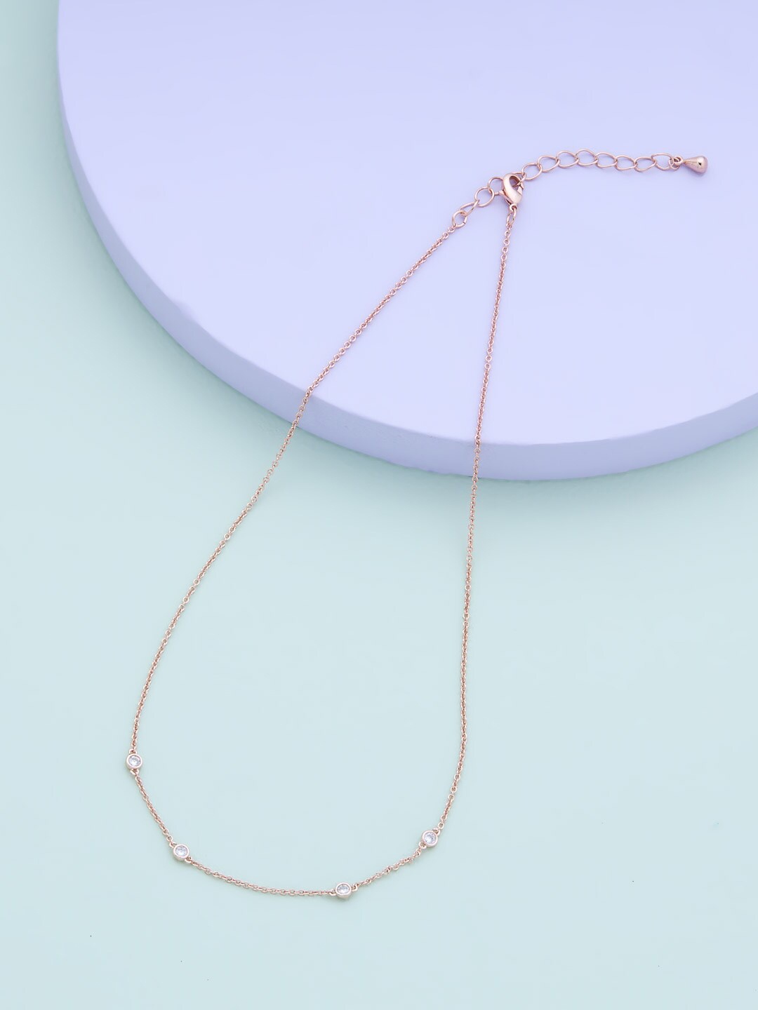 

Kushal's Fashion Jewellery Rose Gold & White Copper Rose Gold-Plated Chain