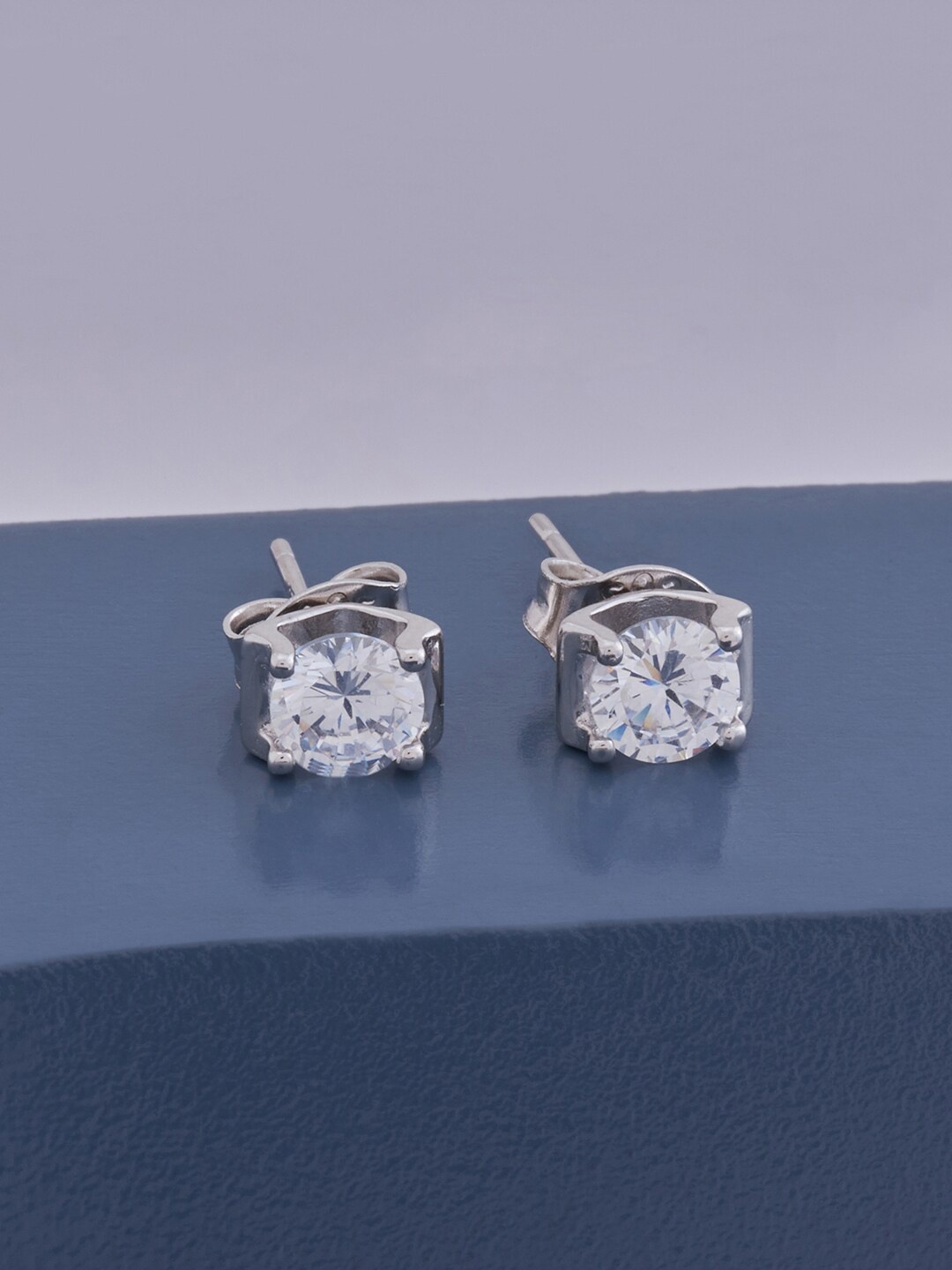 

Kushal's Fashion Jewellery Rhodium Plated Contemporary Studs Earrings, White