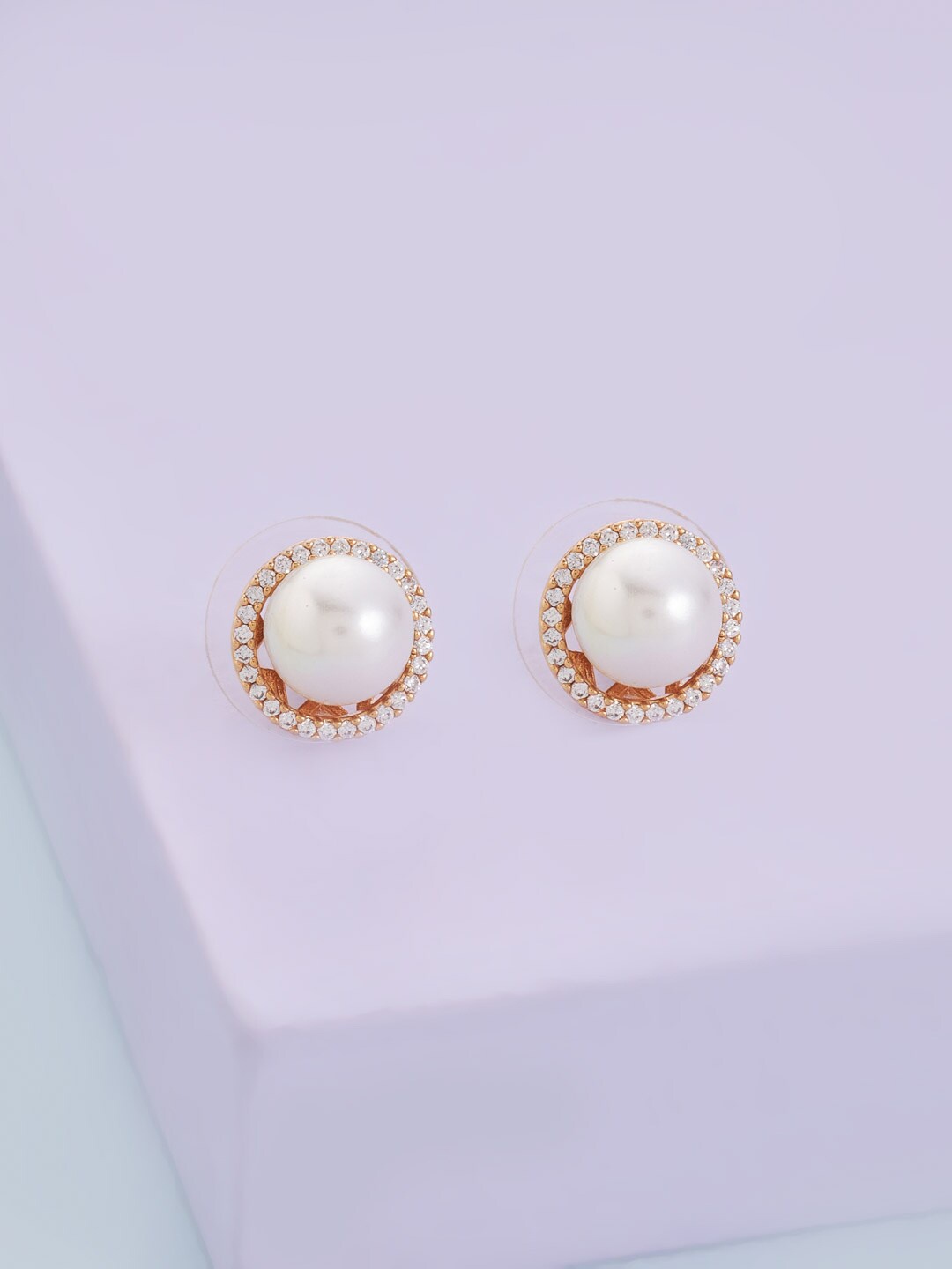 

Kushal's Fashion Jewellery Circular Studs Earrings, White