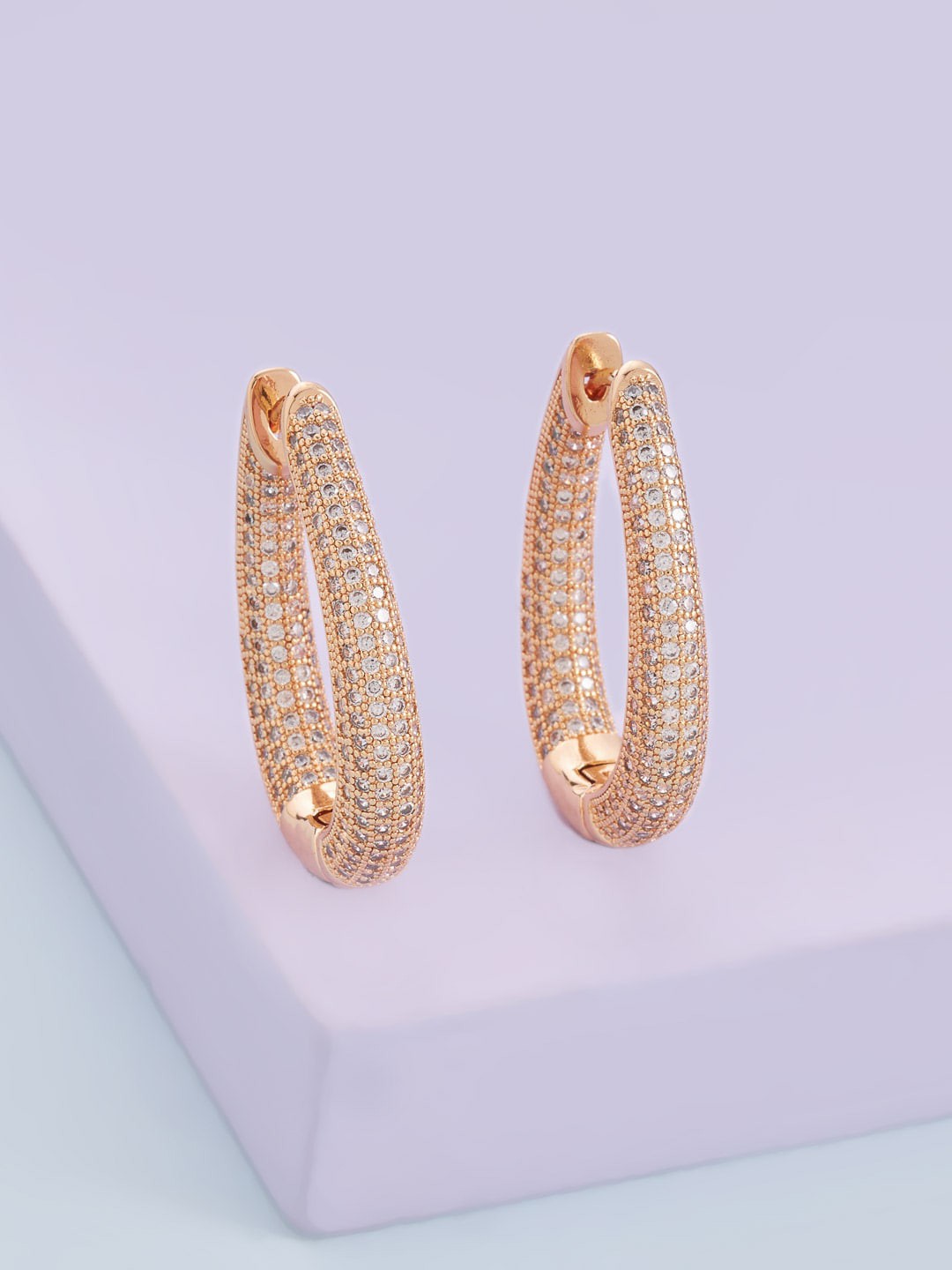

Kushal's Fashion Jewellery Gold Plated Circular Hoop Earrings, White