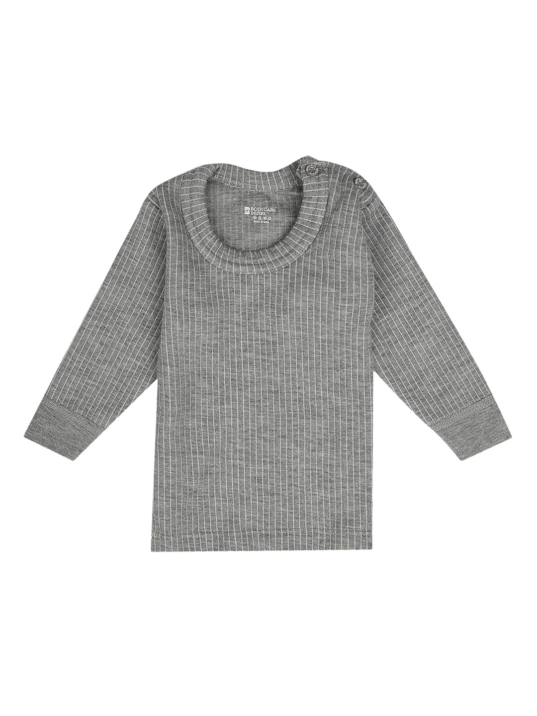 

Bodycare Kids Boys Striped Cotton Thermal Tops, Grey