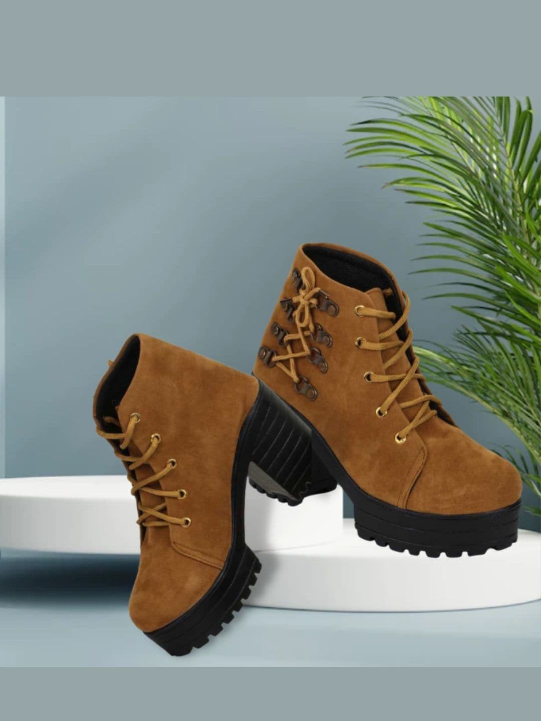 

Funku Fashion Women Mid-Top Casual Winter Boots, Tan