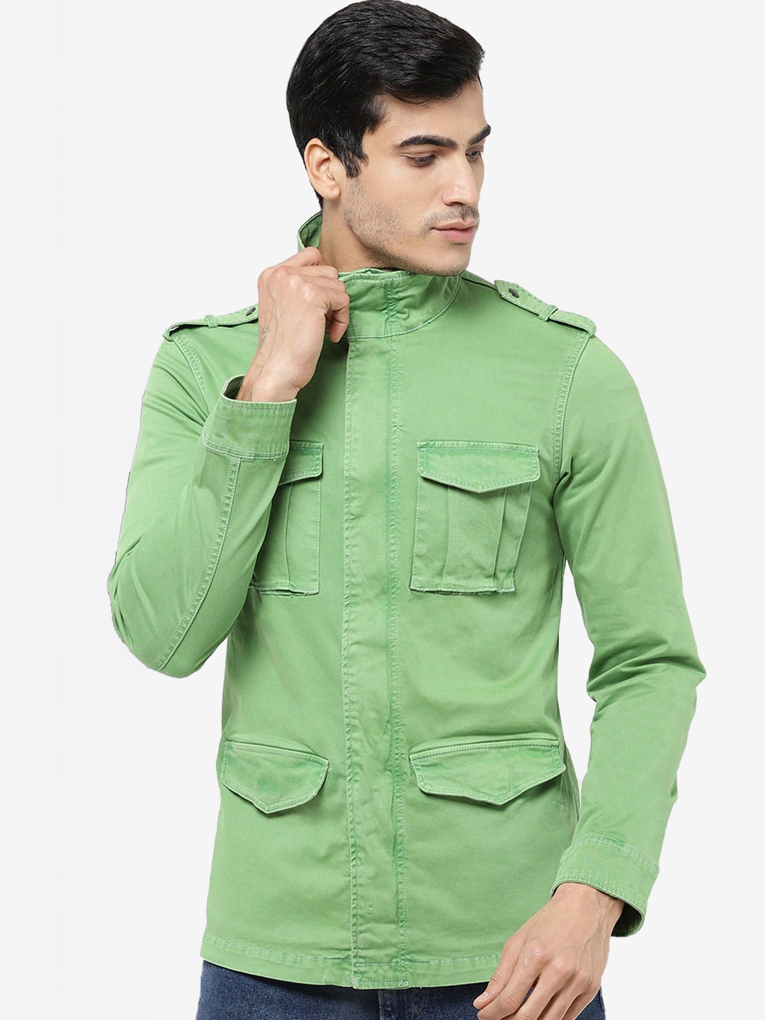 

STROP Men Cotton Tailored Jacket, Green