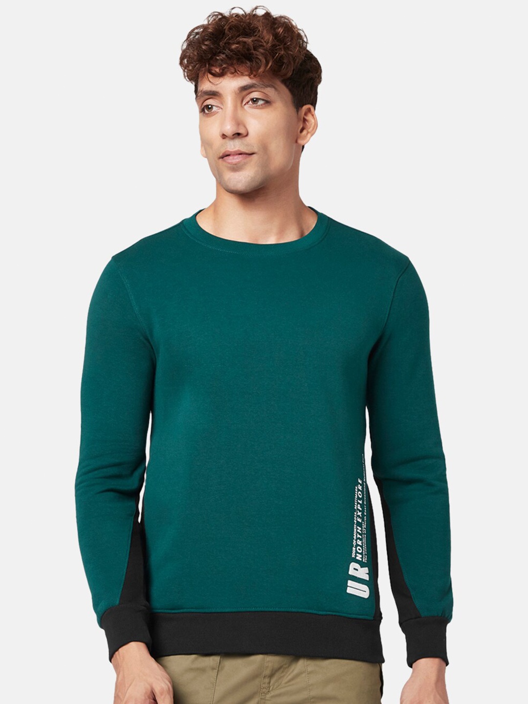 

Urban Ranger by pantaloons Men Green Cotton Sweatshirt