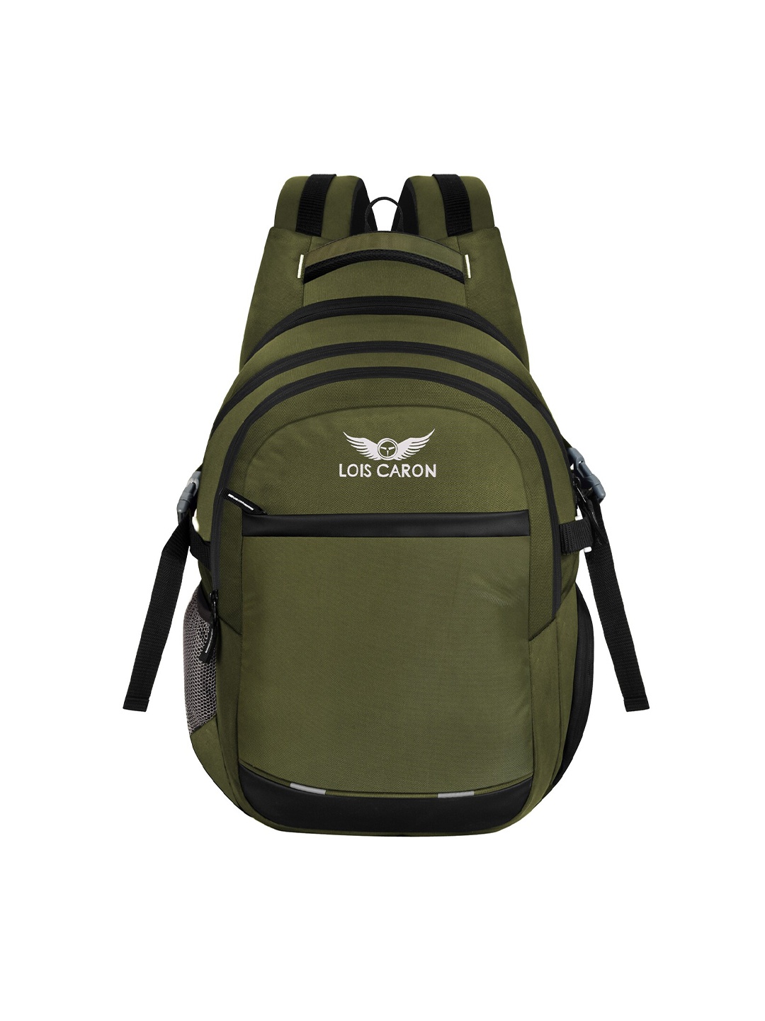 

LOIS CARON Laptop Brand Logo Backpack, Green