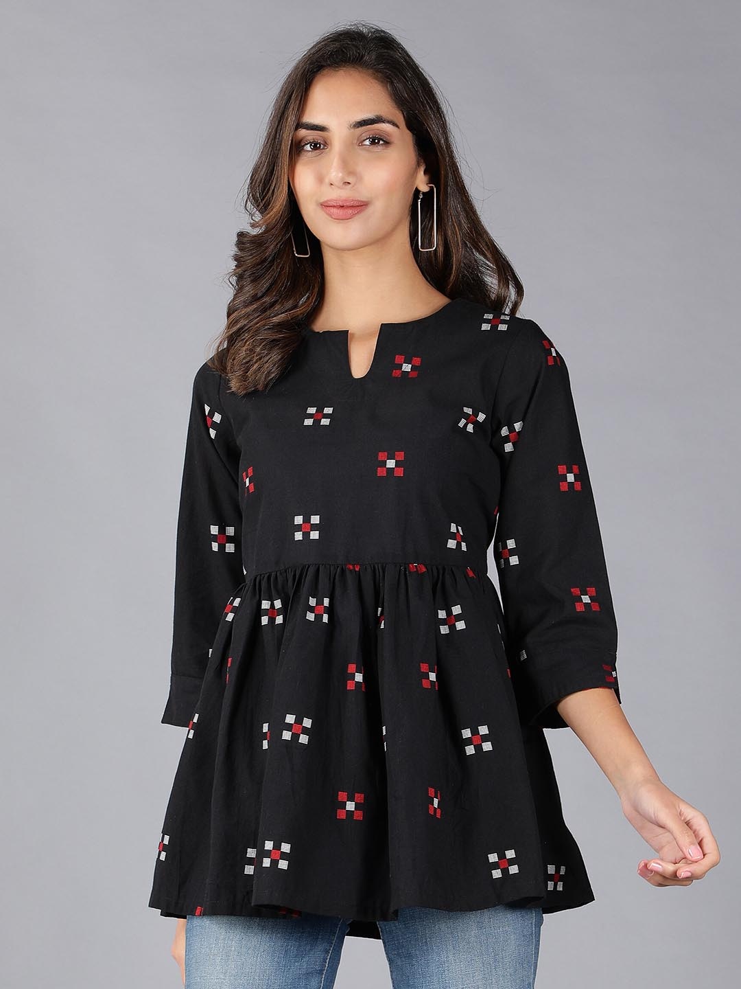 

Cot'N Soft Printed Cotton Tunic, Black