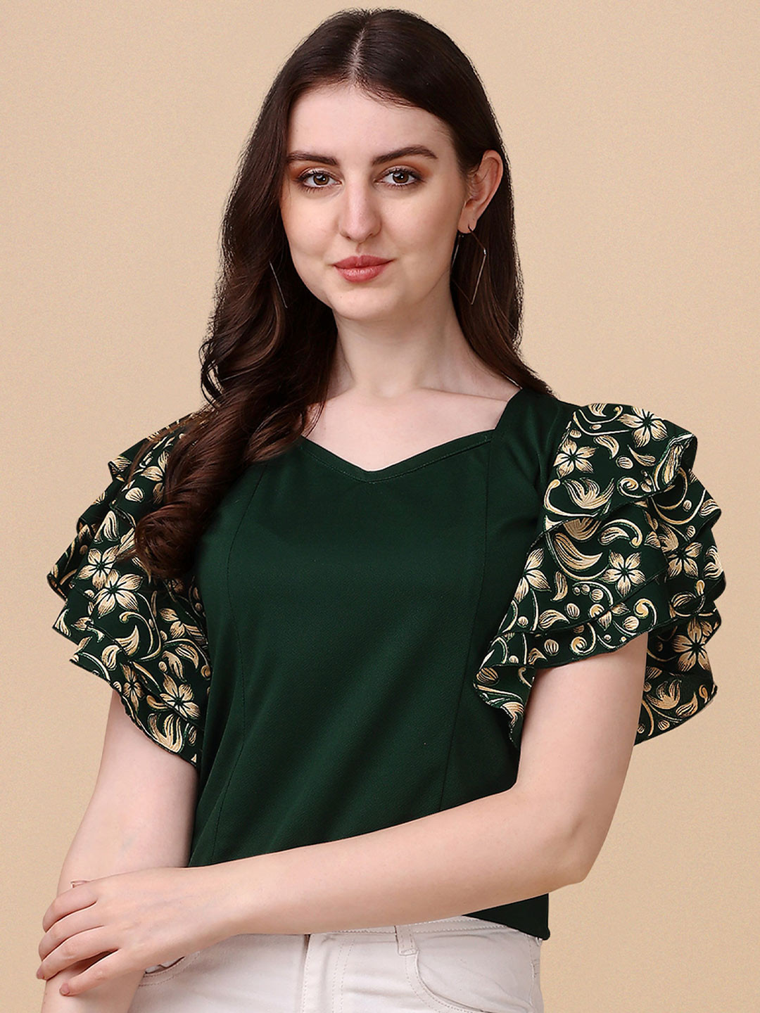

Paralians Crepe Top, Green