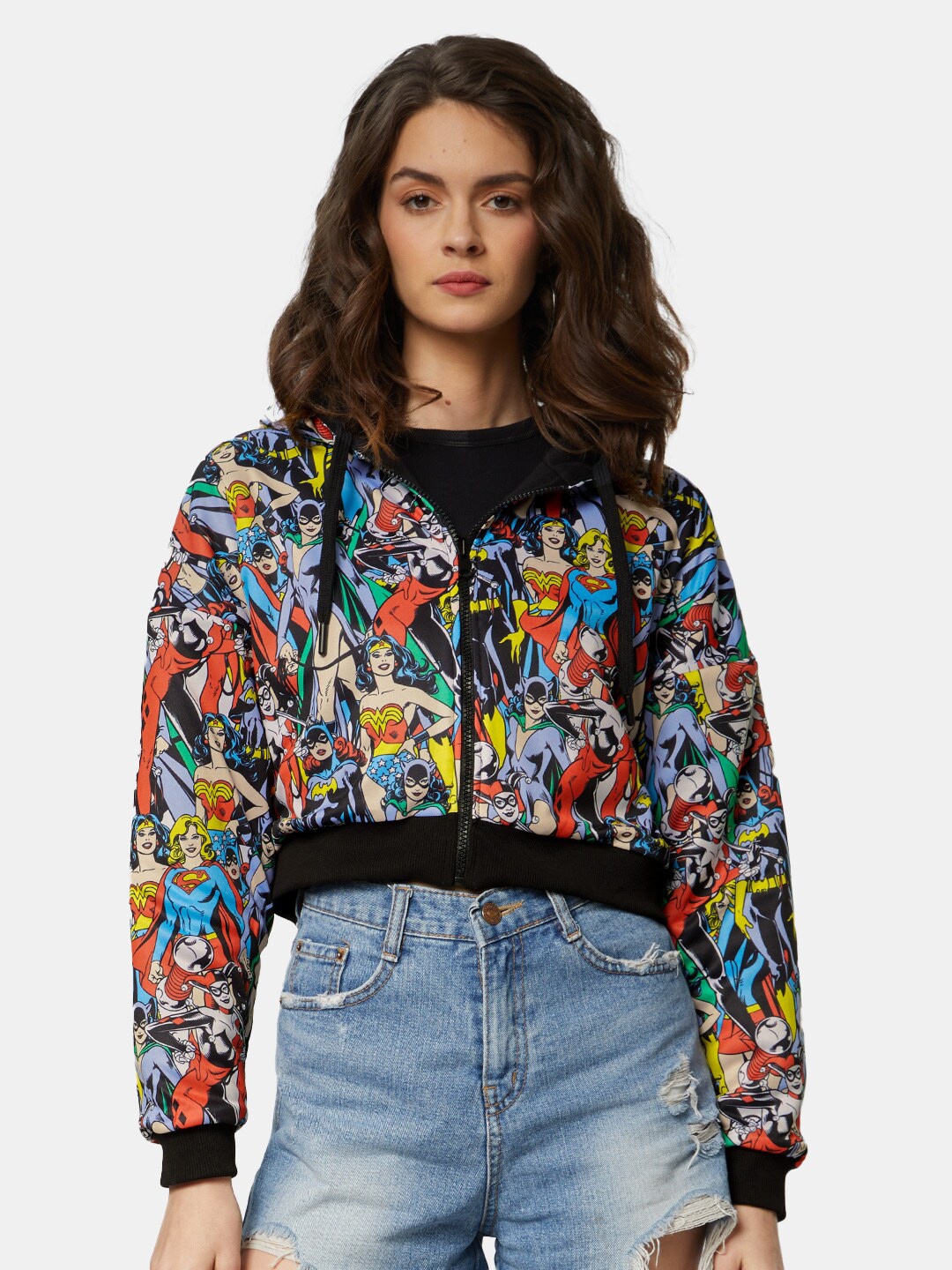 

The Souled Store Women Black Cotton Hooded Oversized Sweatshirt