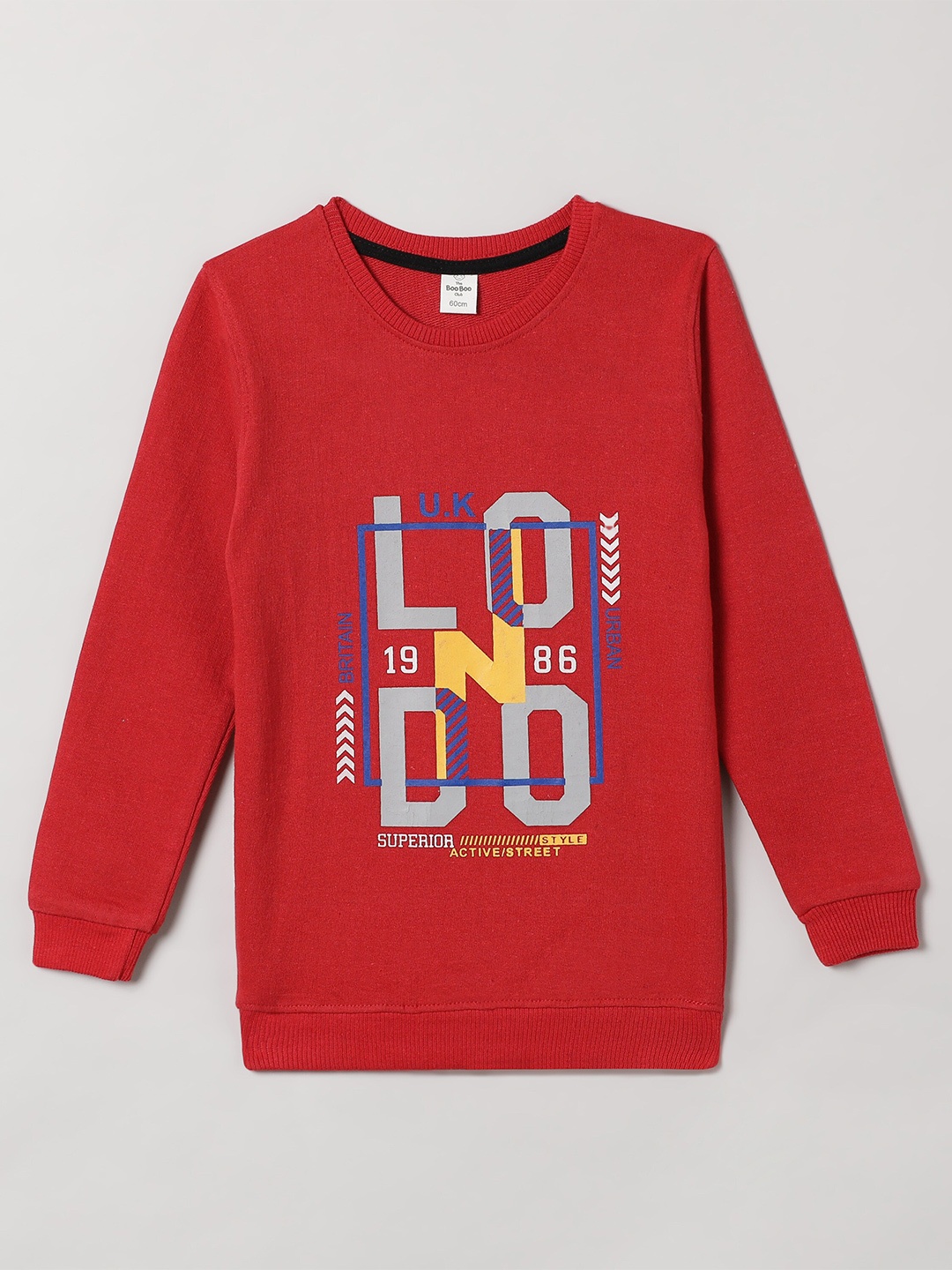 

The Boo Boo Club Kids Red Cotton Printed Sweatshirt