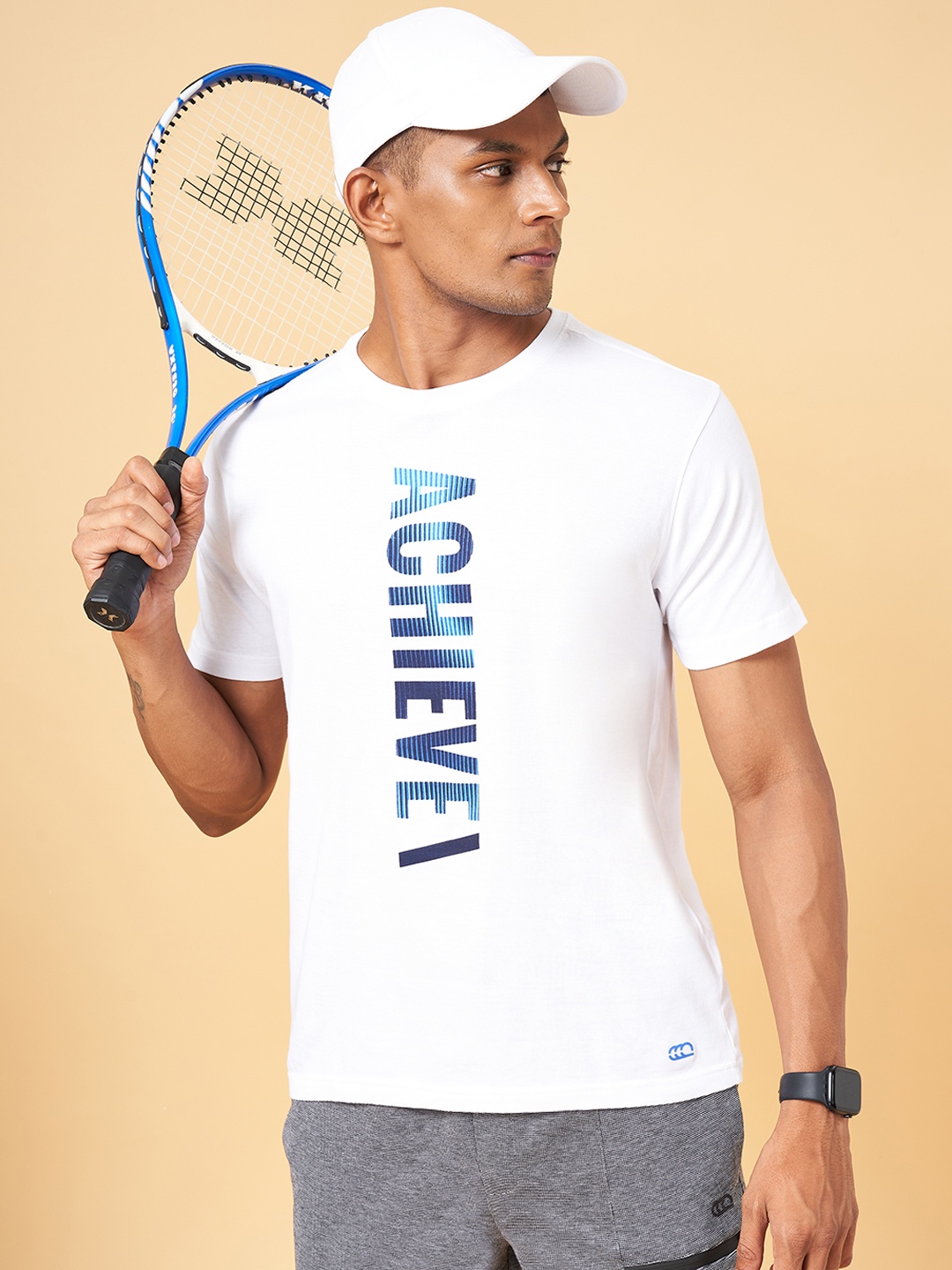 

Ajile by Pantaloons Men Typography Printed Slim Fit T-shirt, White