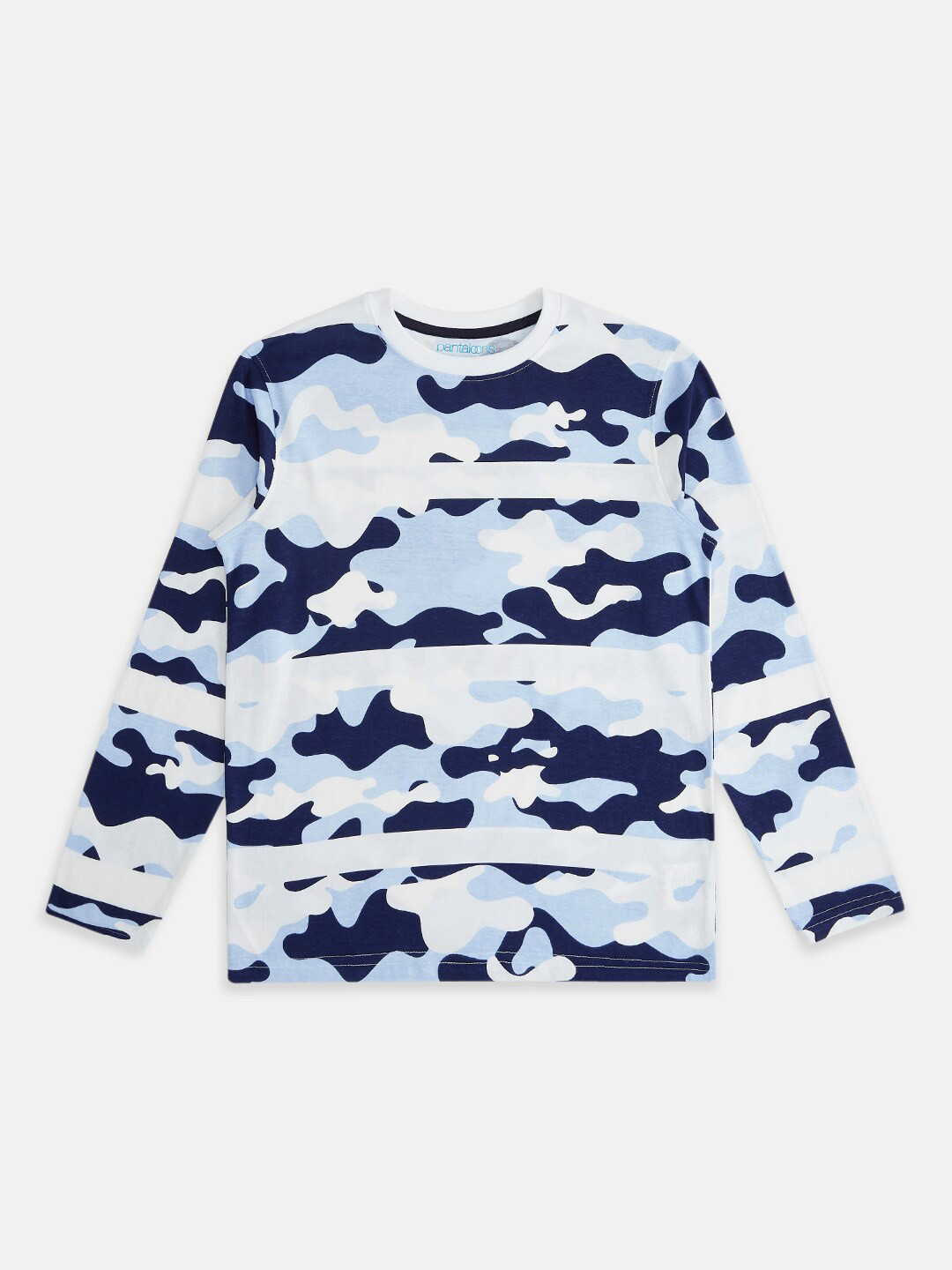 

Pantaloons Junior Boys Camouflage Printed Cotton T-shirt, White