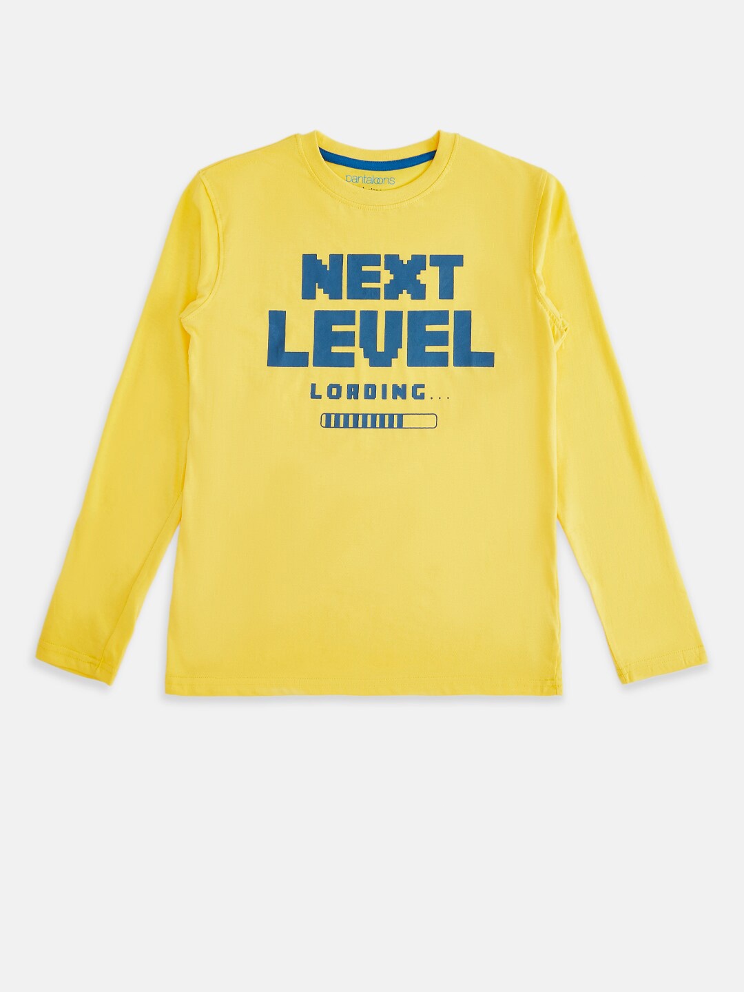 

Pantaloons Junior Boys Typography Printed Cotton T-shirt, Yellow