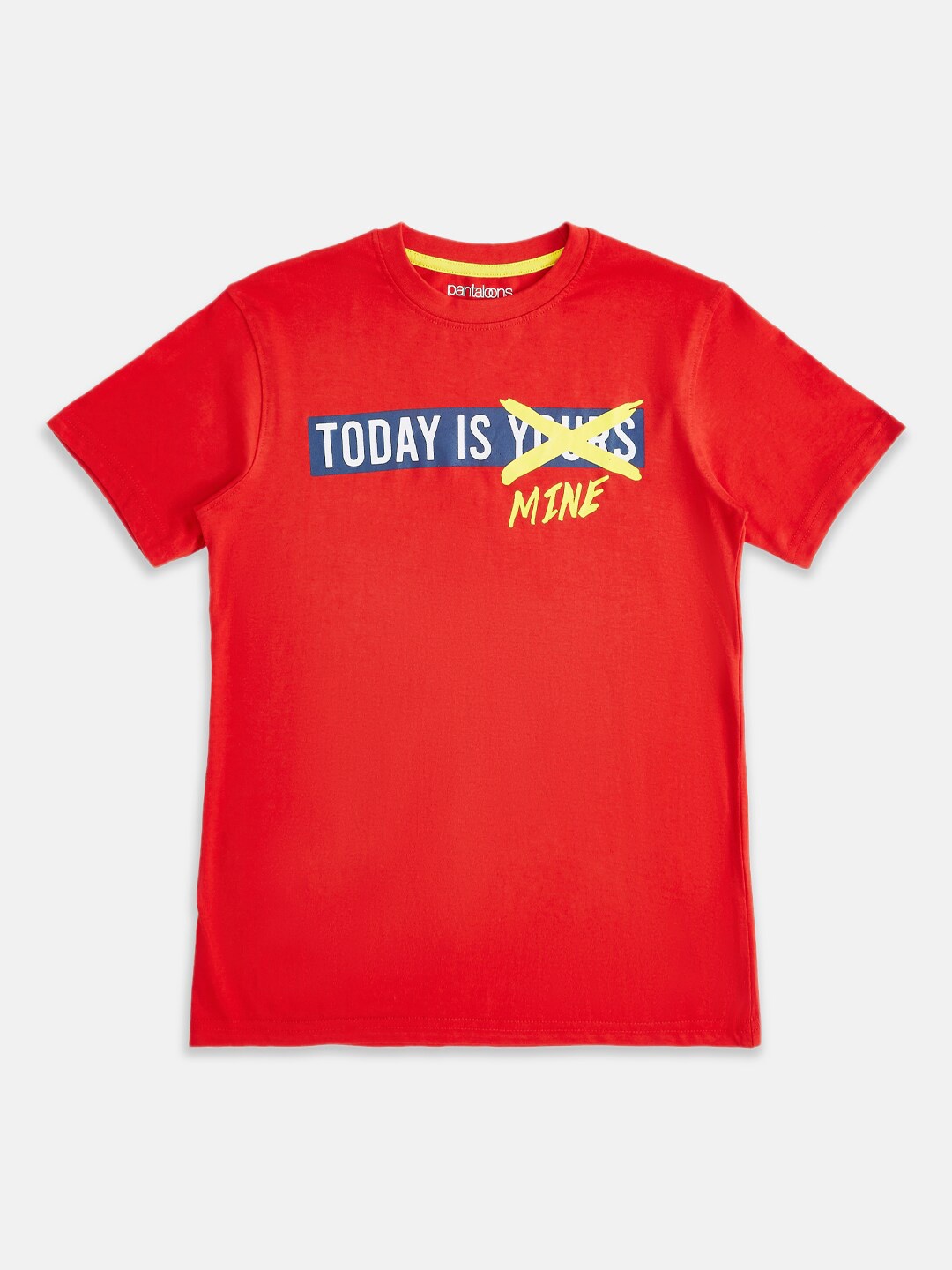 

Pantaloons Junior Boys Typography Cotton Printed T-shirt, Red