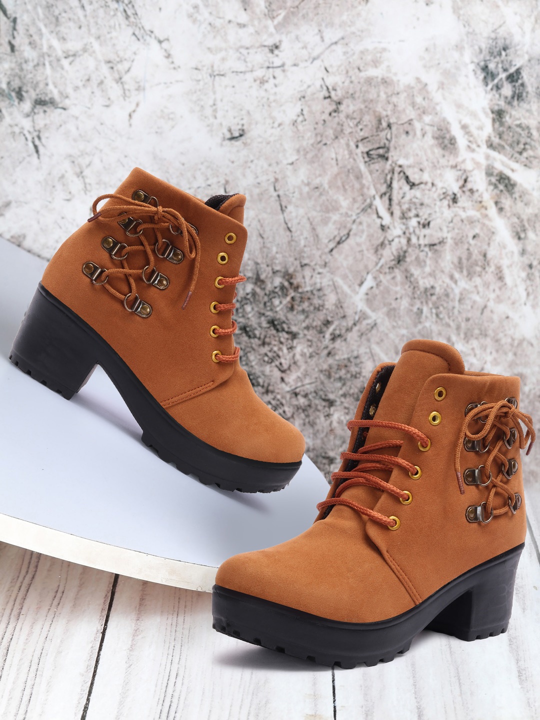 

Elibolz Women Tan Suede Fashion