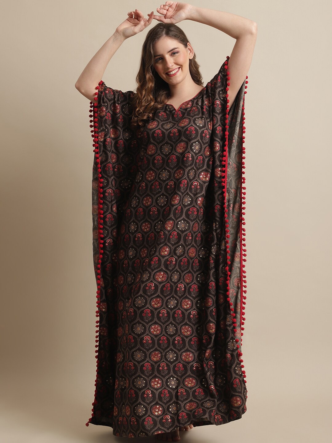

Claura Printed Maxi Nightdress, Brown