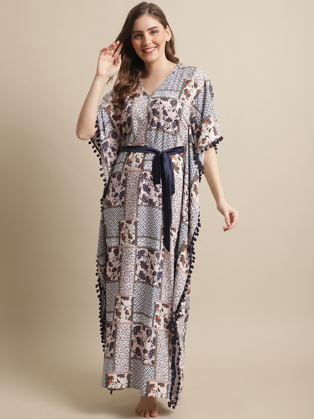 

Claura Printed Maxi Nightdress, Blue