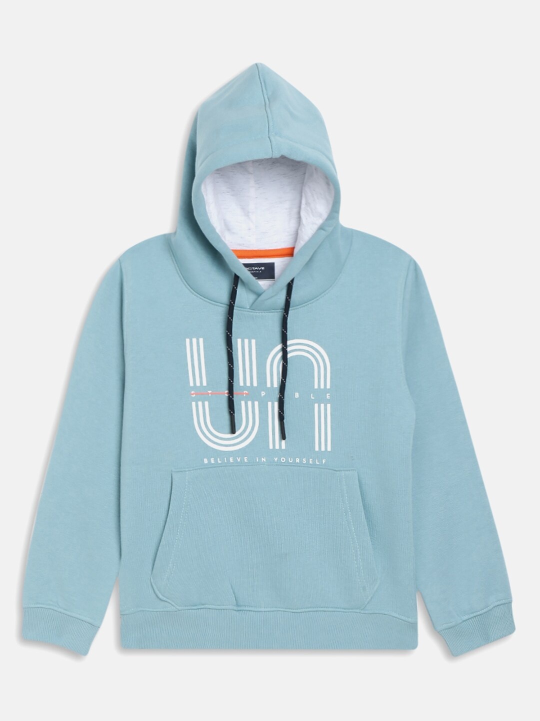 

Octave Boys Blue Printed Hooded Fleece Sweatshirt